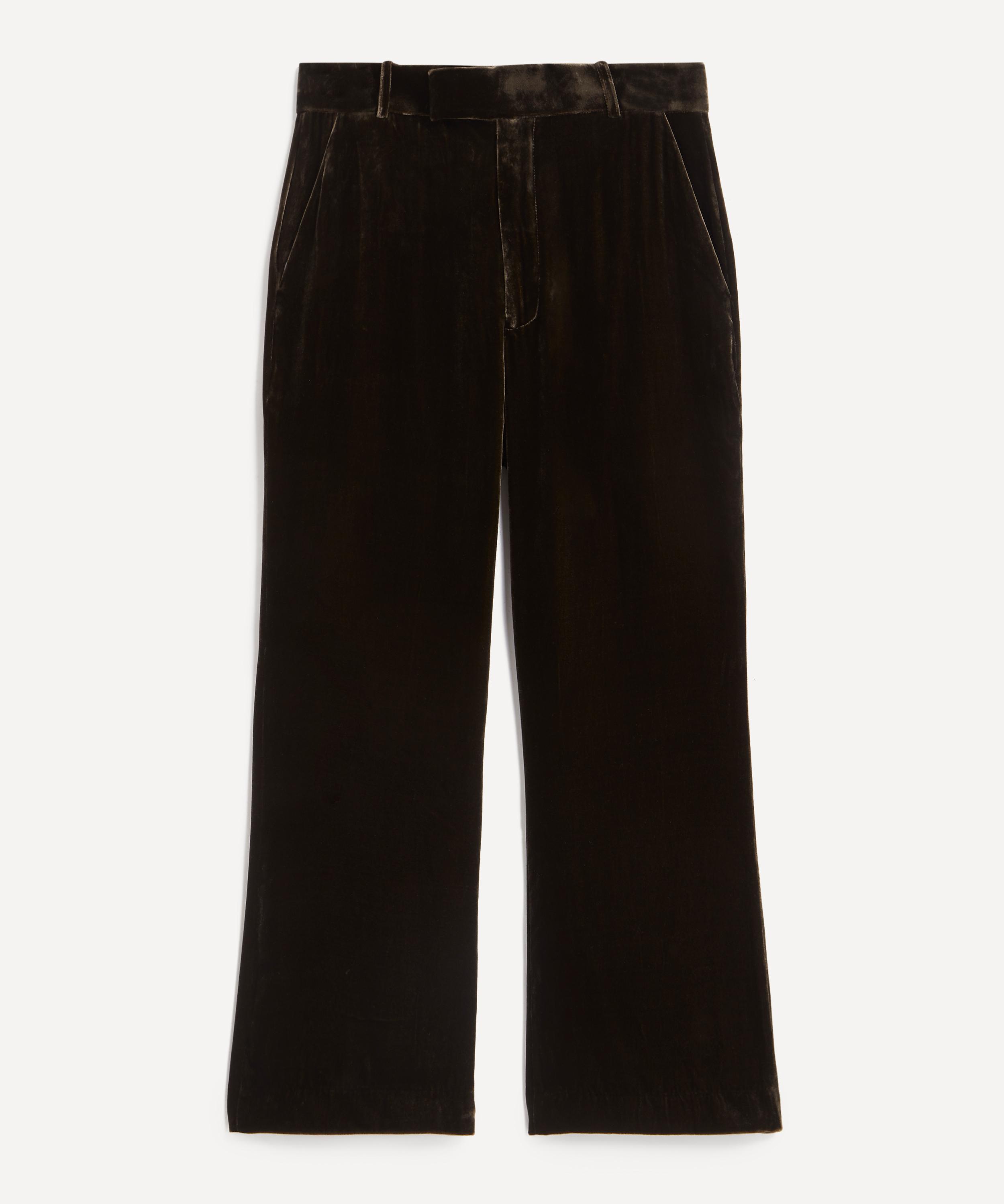 Frame - Cropped Flare Velvet Trousers  image number 0