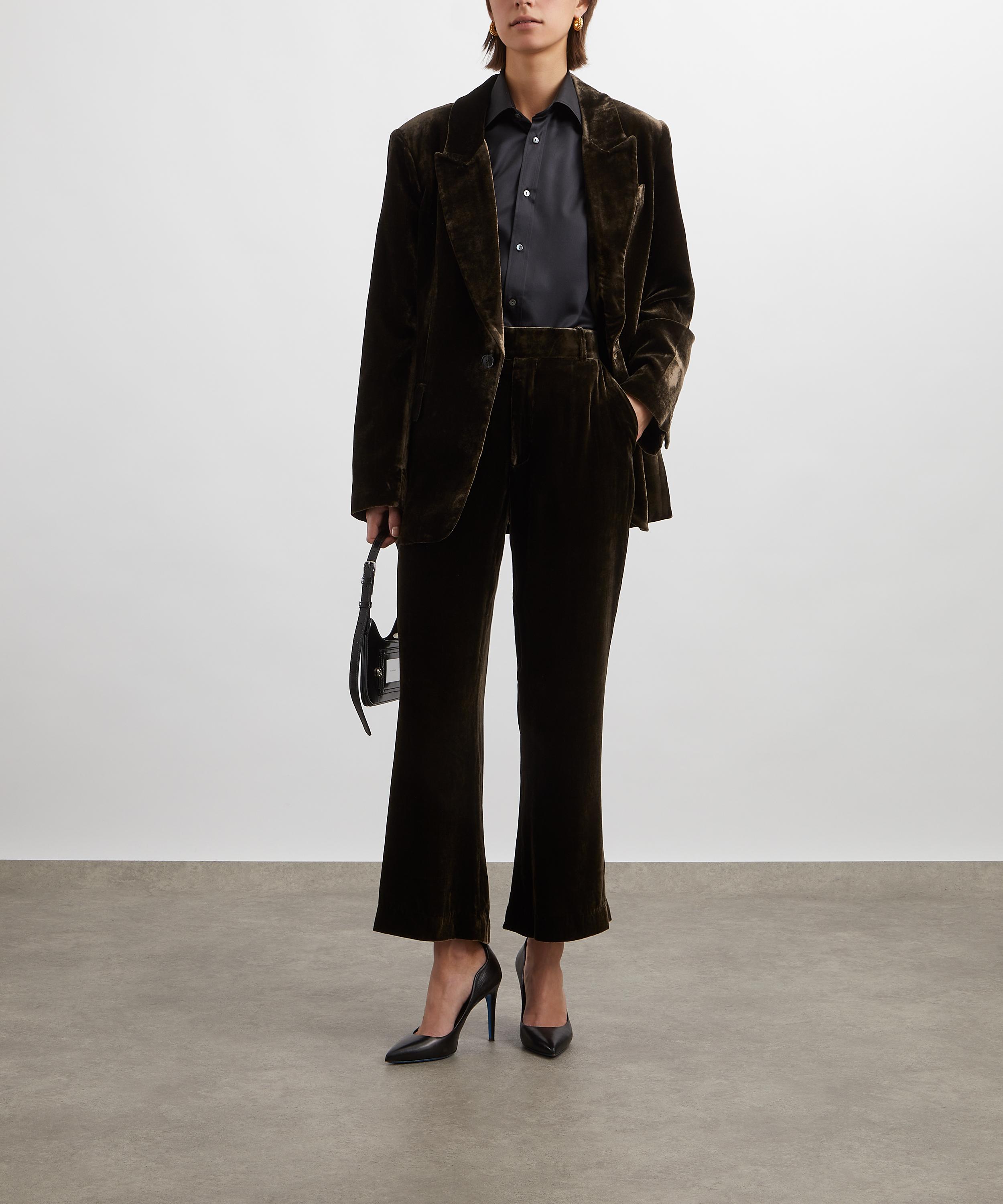 Frame - Cropped Flare Velvet Trousers  image number 1