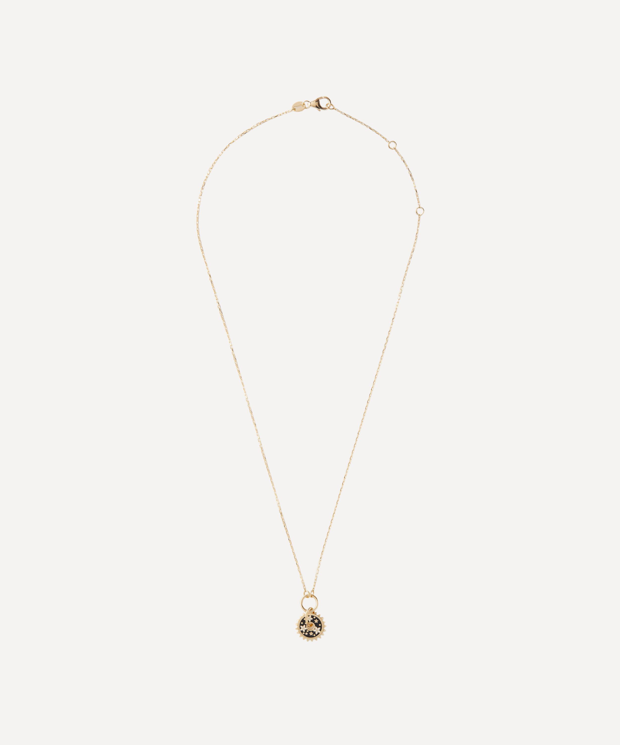 FoundRae - 18ct Gold Blossoms Resilience Enamel Disk Pendant Necklace image number 0