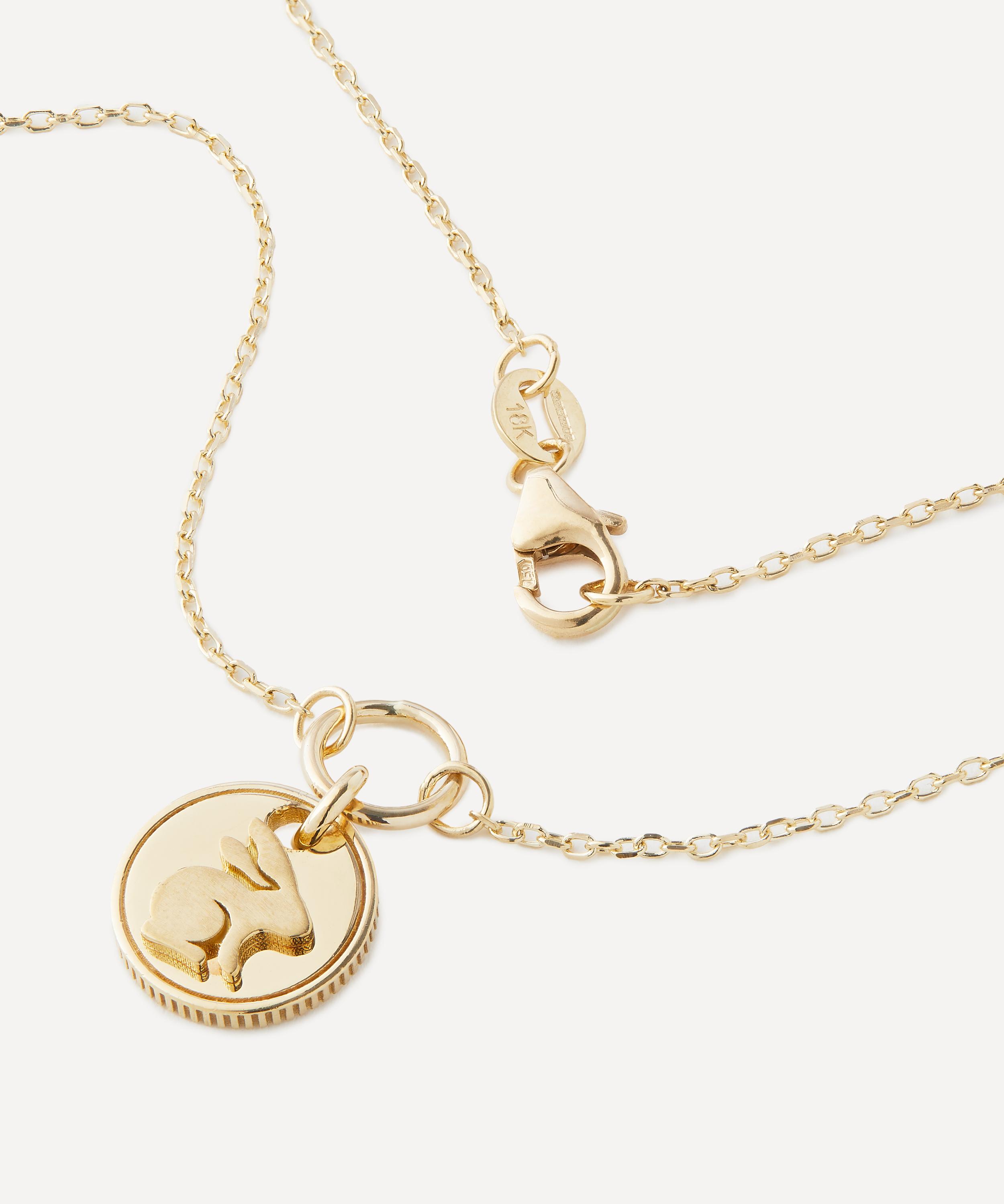 FoundRae - 18ct Gold Bunny True Love Miniature Pendant Necklace image number 2