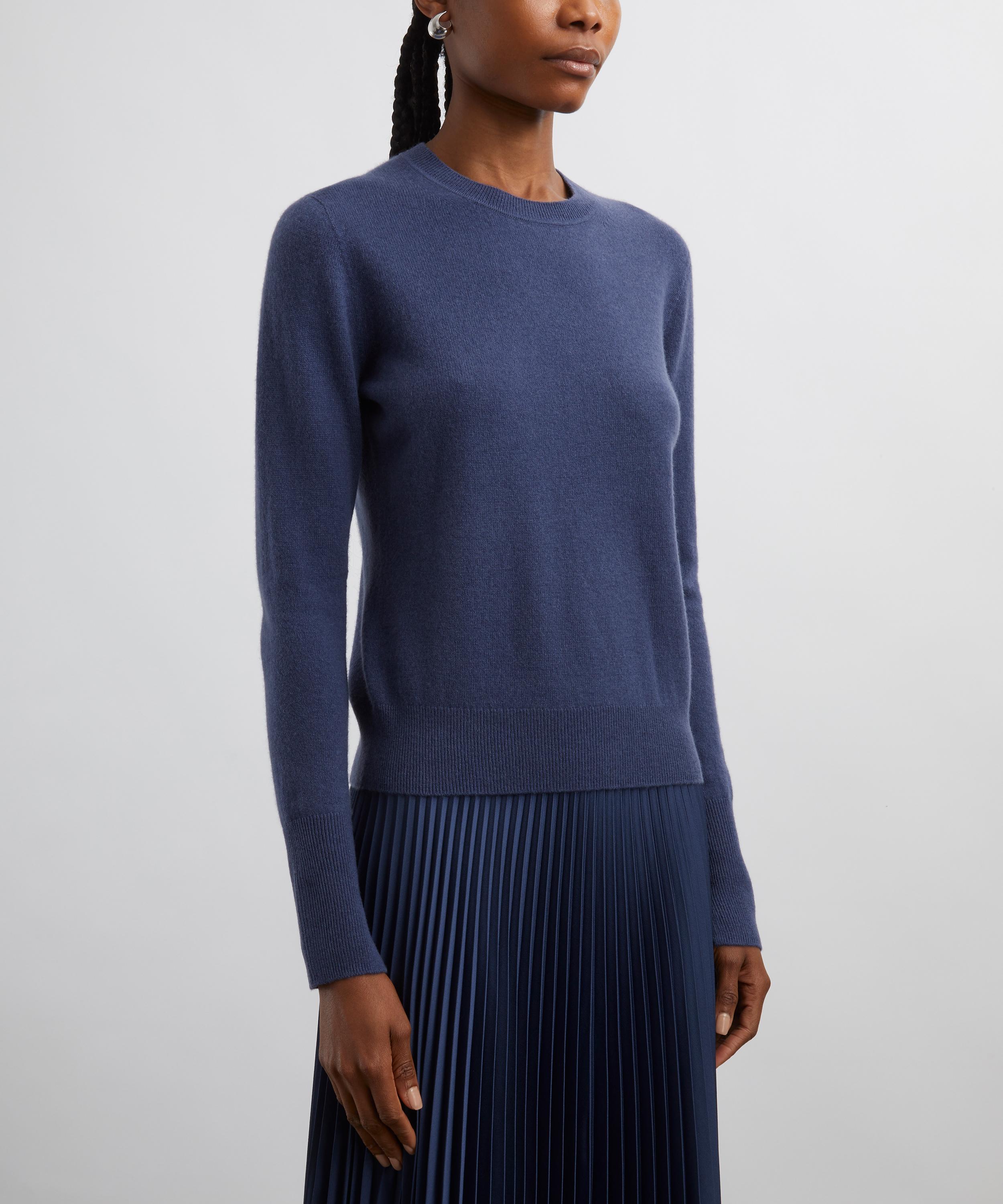 Joseph - Harbour Blue Cashmere Round-Neck Jumper image number 2