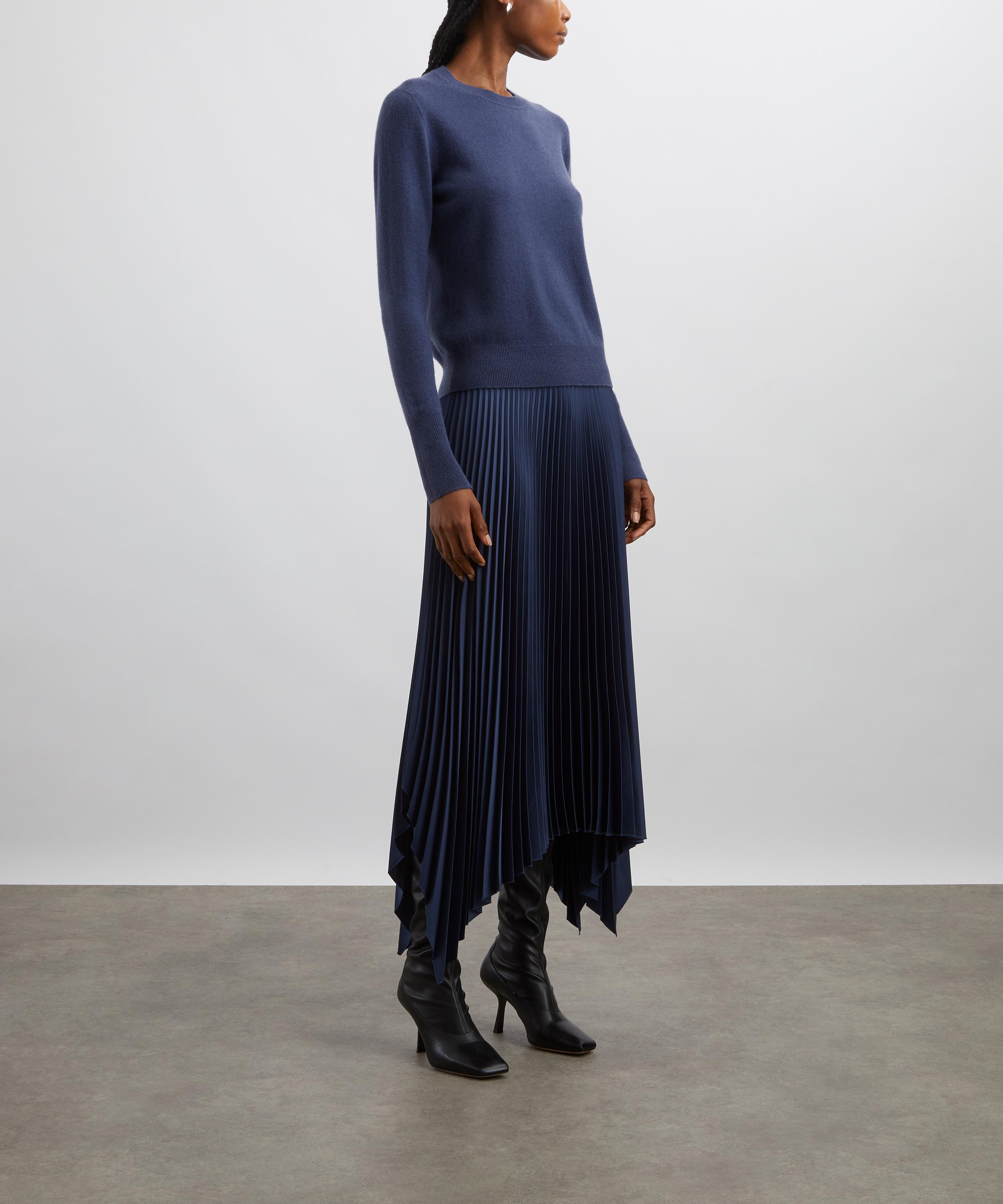 Joseph - Harbour Blue Ade Knit Weave Plissé Skirt image number 1