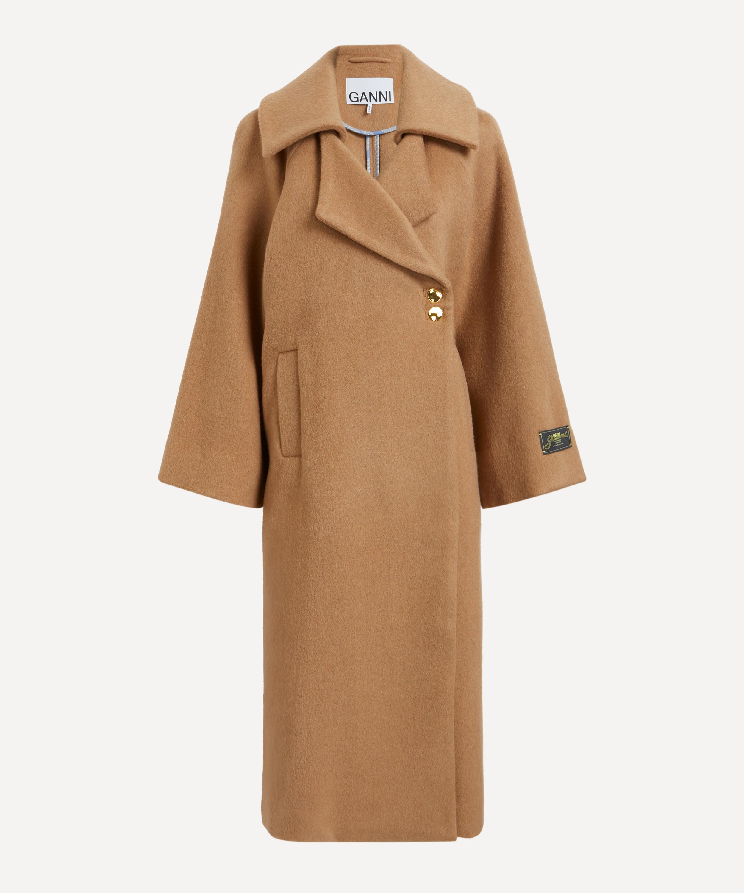 Ganni - Camel Wool-Blend Coat