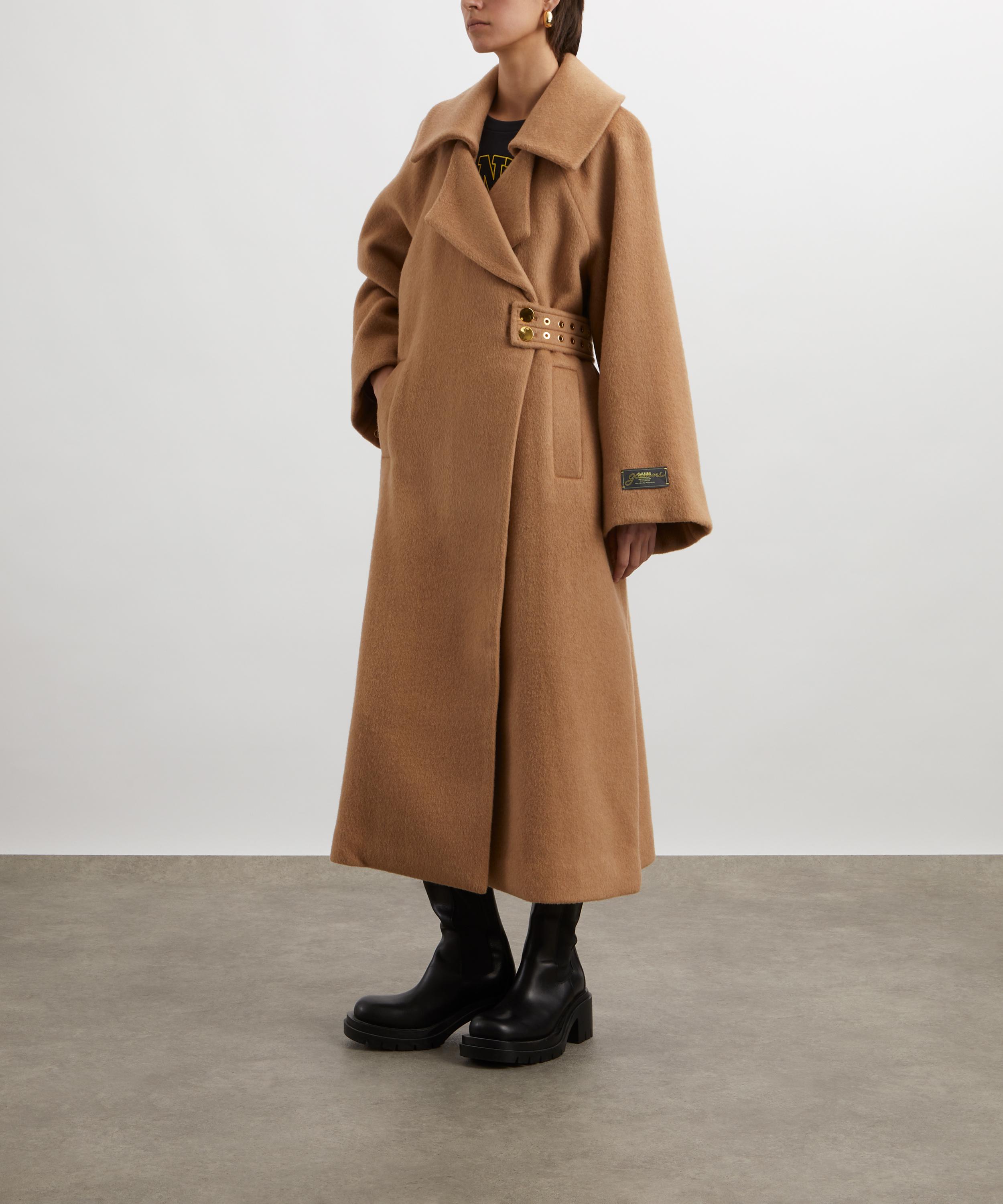 Ganni - Camel Wool-Blend Coat image number 1