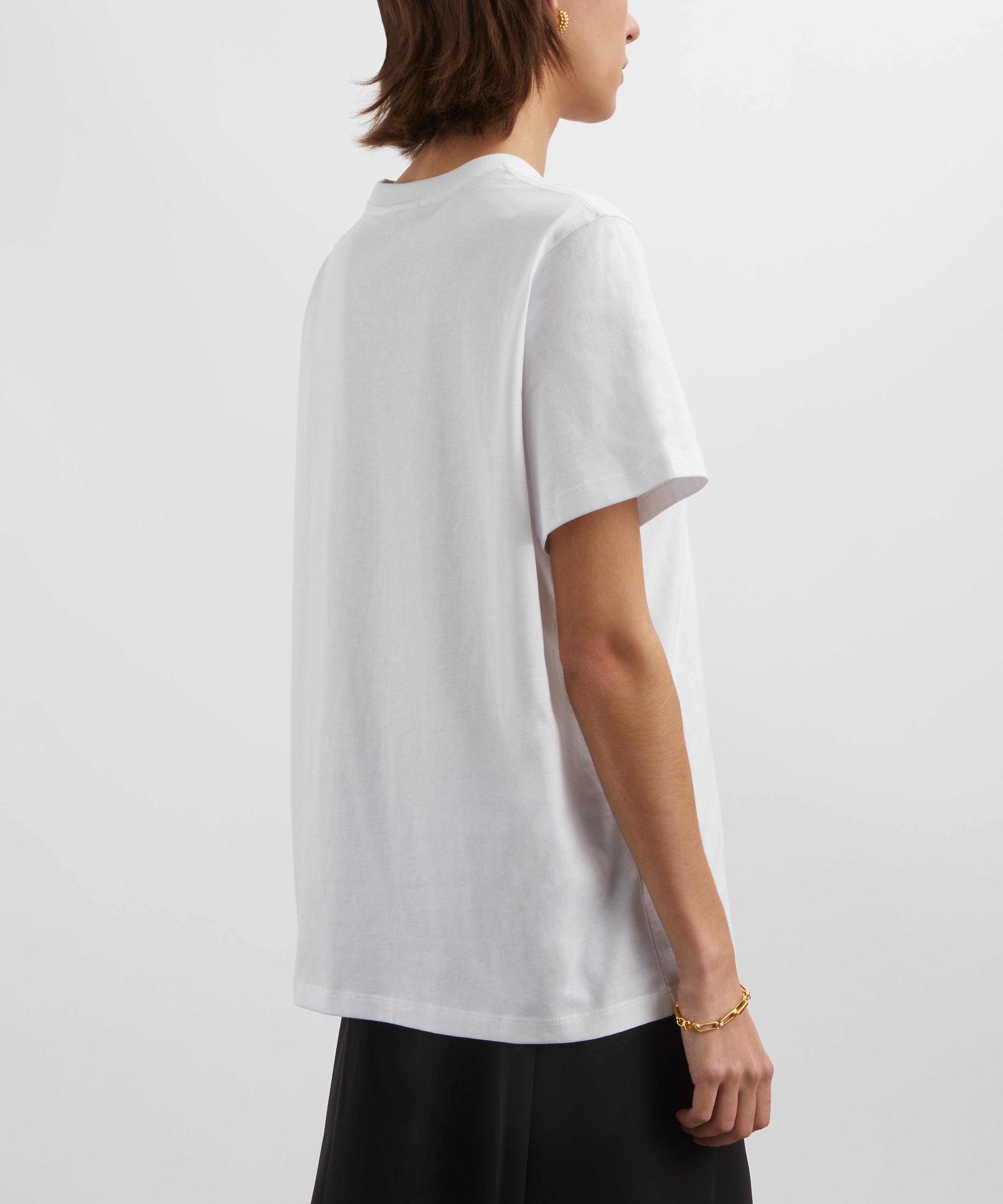 Ganni - White Basic Jersey Leopard Relaxed T-Shirt image number 3