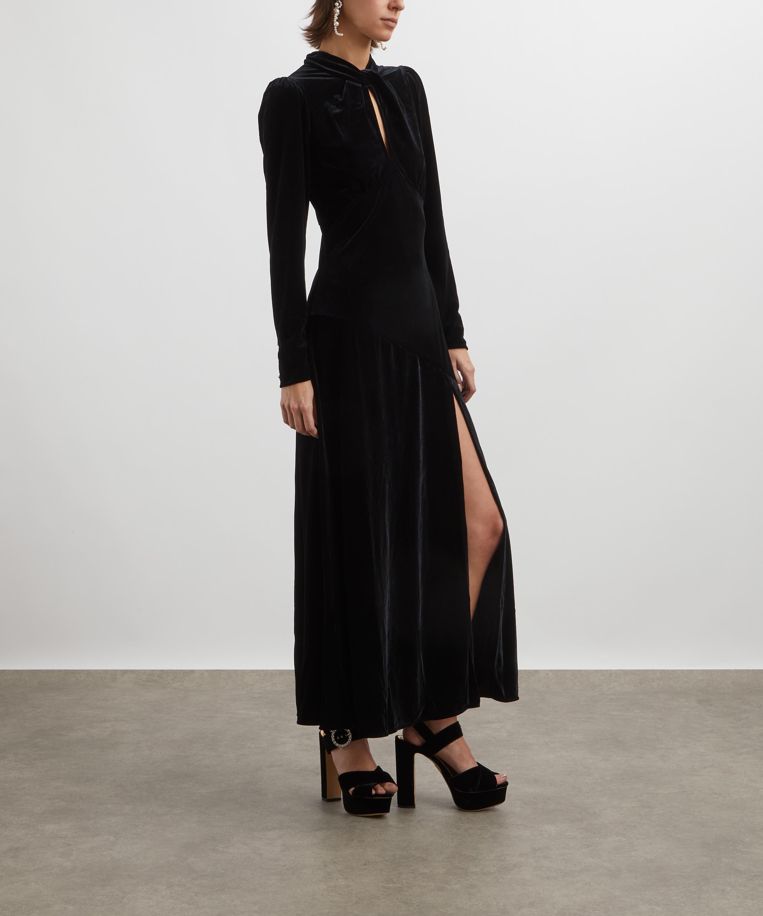 Ganni - Black Velvet Long Dress image number 2