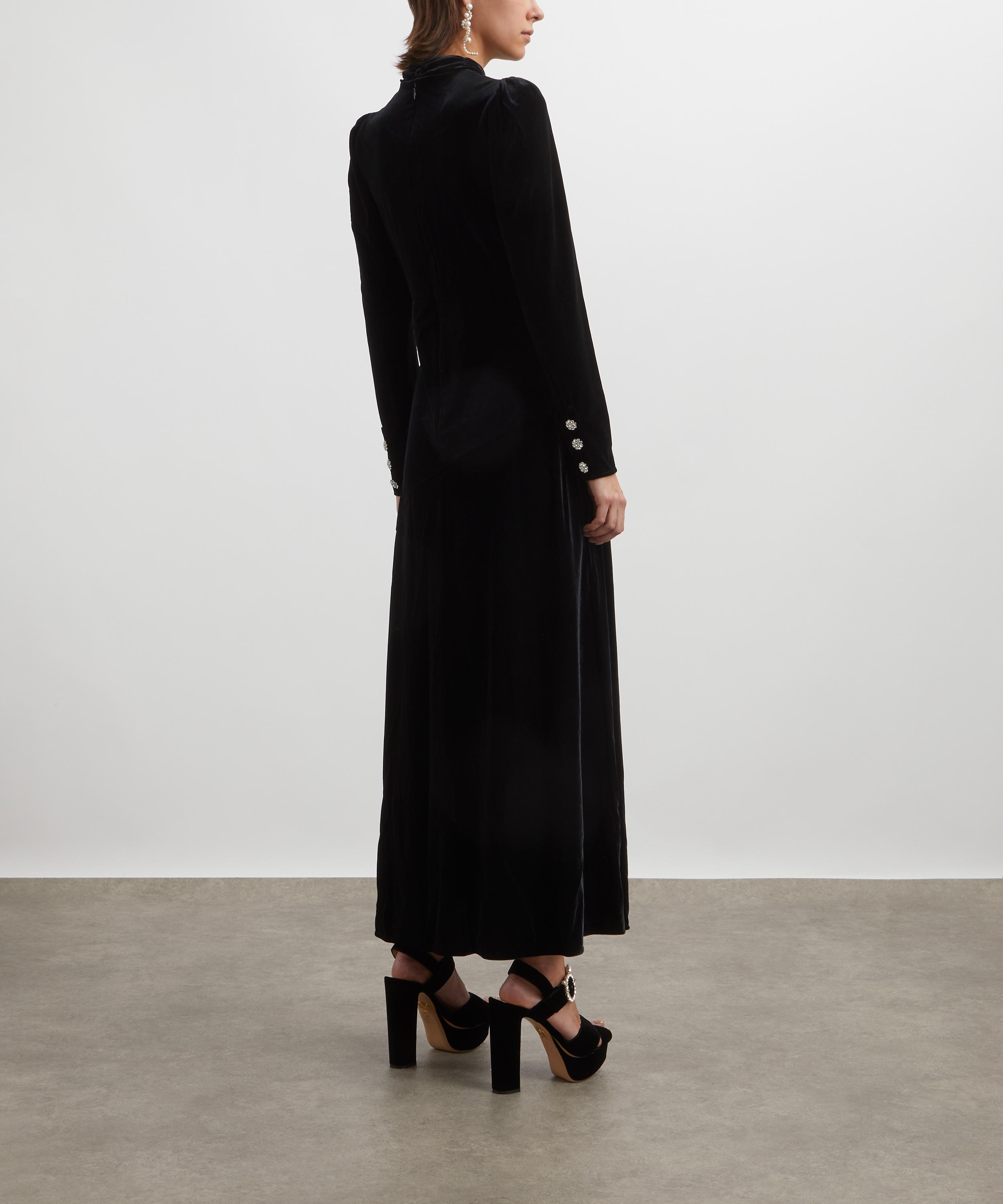 Ganni - Black Velvet Long Dress image number 3