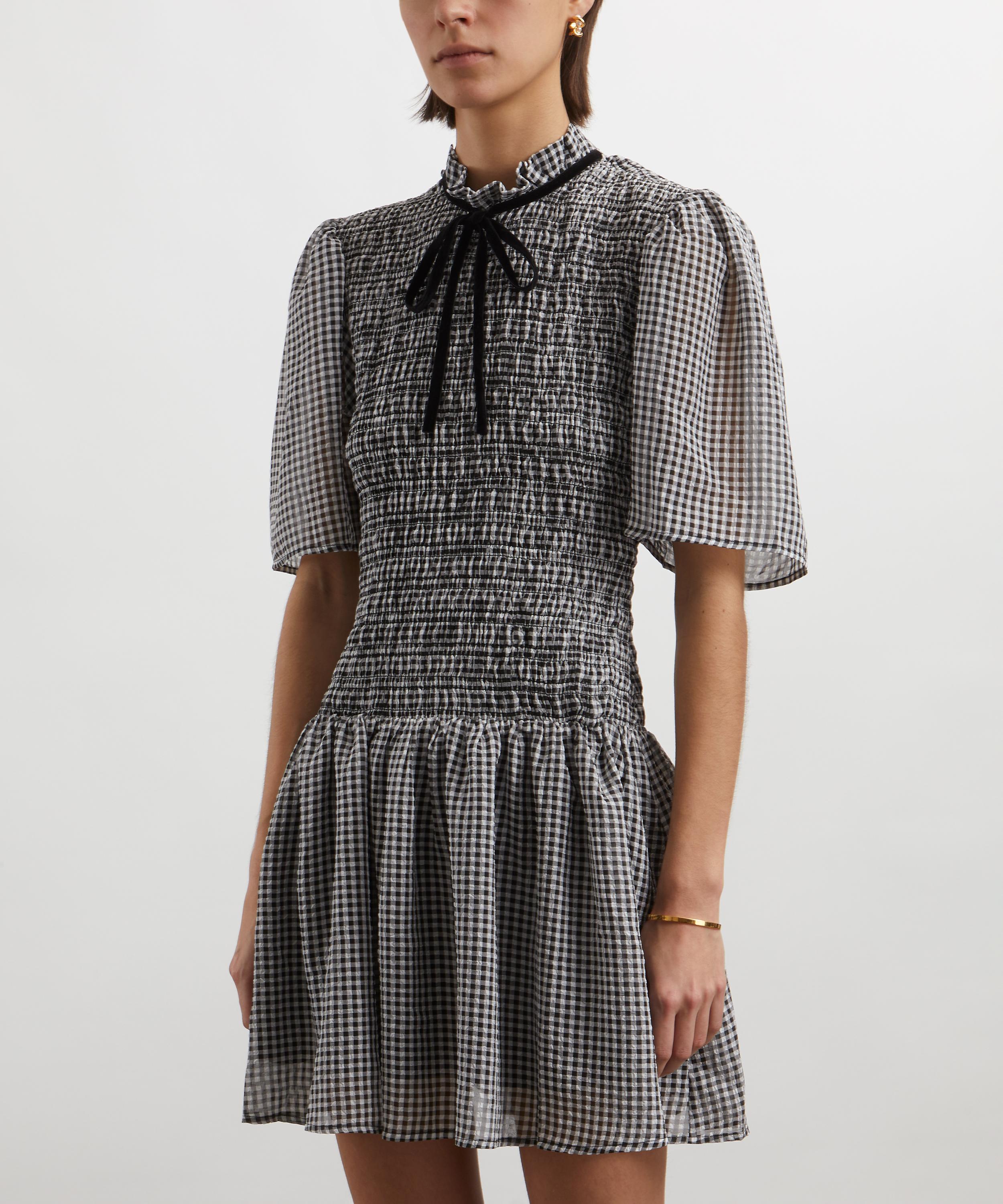 Ganni - Sheer Check Mini Smock Dress image number 2