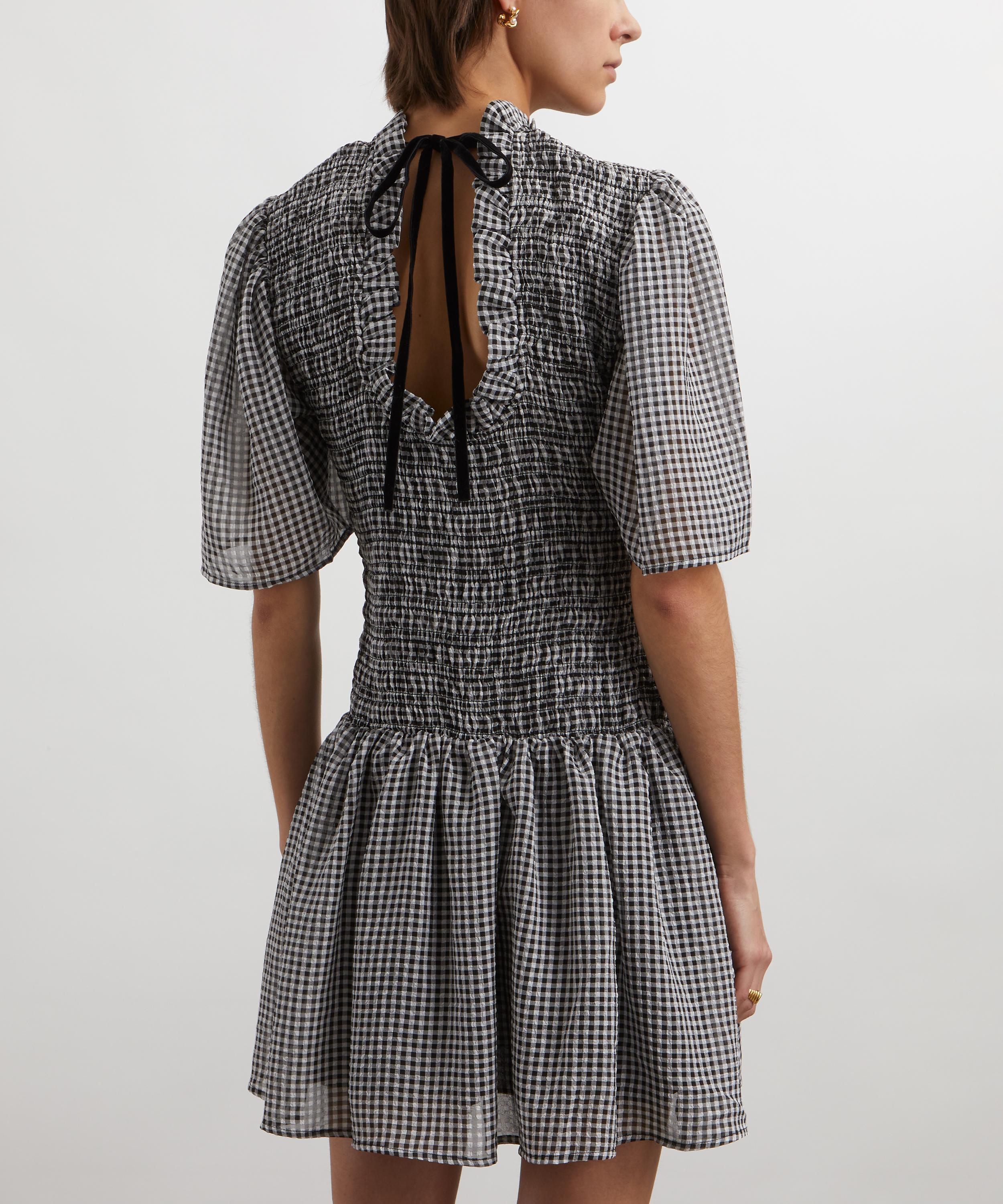 Ganni - Sheer Check Mini Smock Dress image number 3