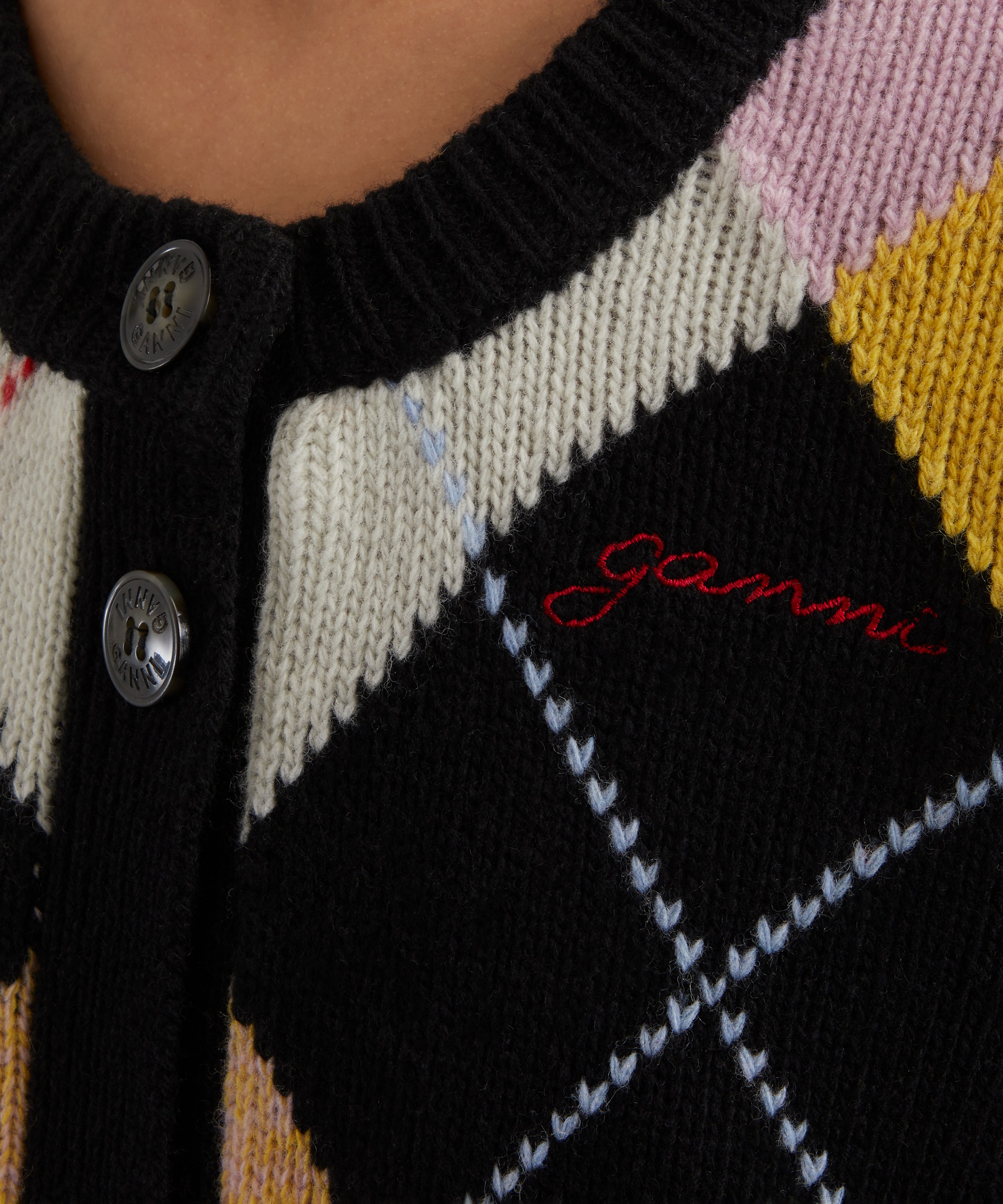 Ganni - Multicolour Harlequin Cardigan  image number 4