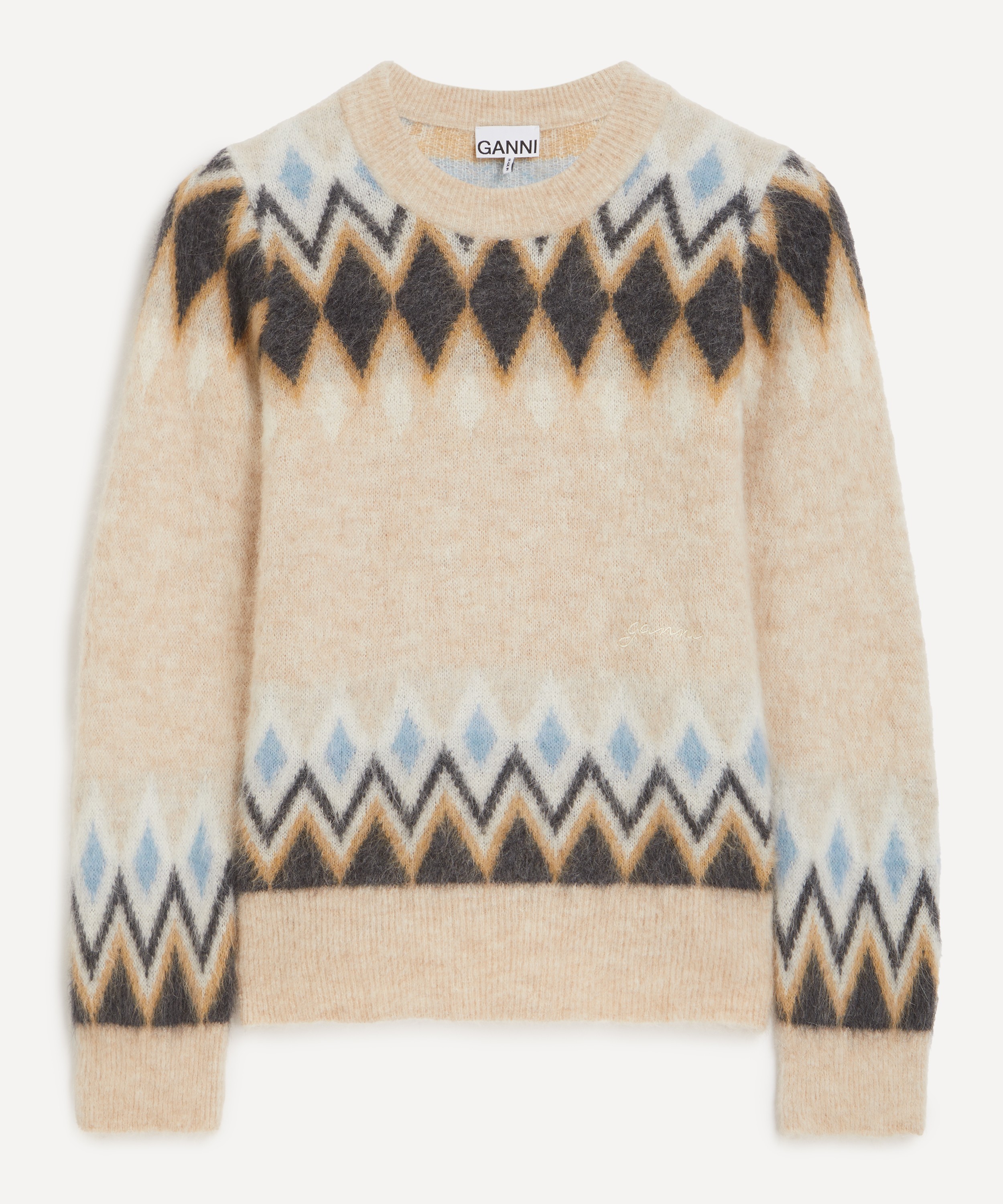 Ganni - Multicolour Fine Brushed Alpaca Jumper