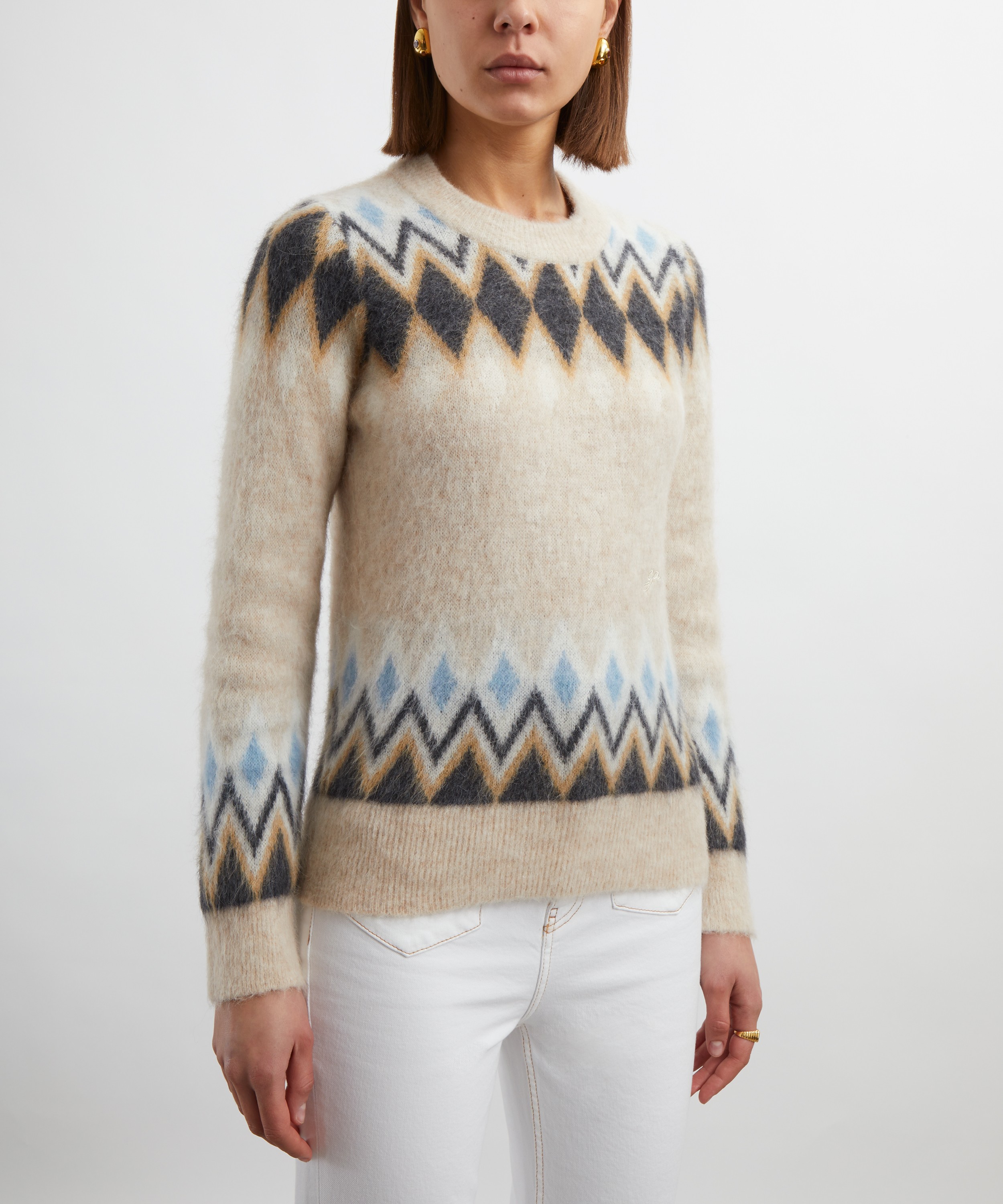 Ganni - Multicolour Fine Brushed Alpaca Jumper image number 2