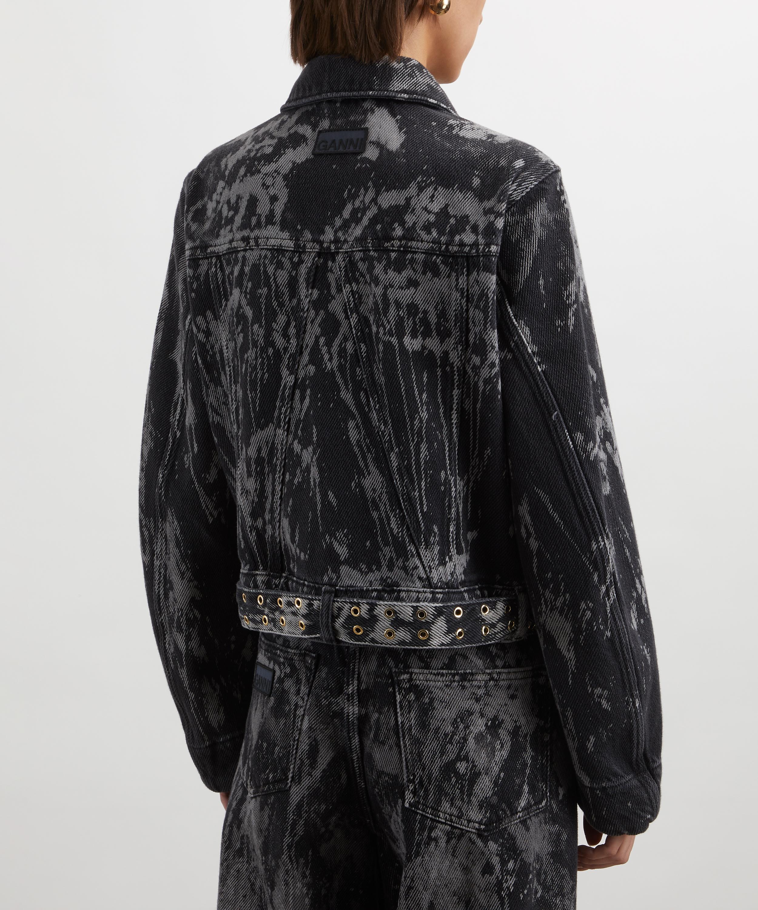 Ganni - Black Heavy Denim Belted Jacket image number 3