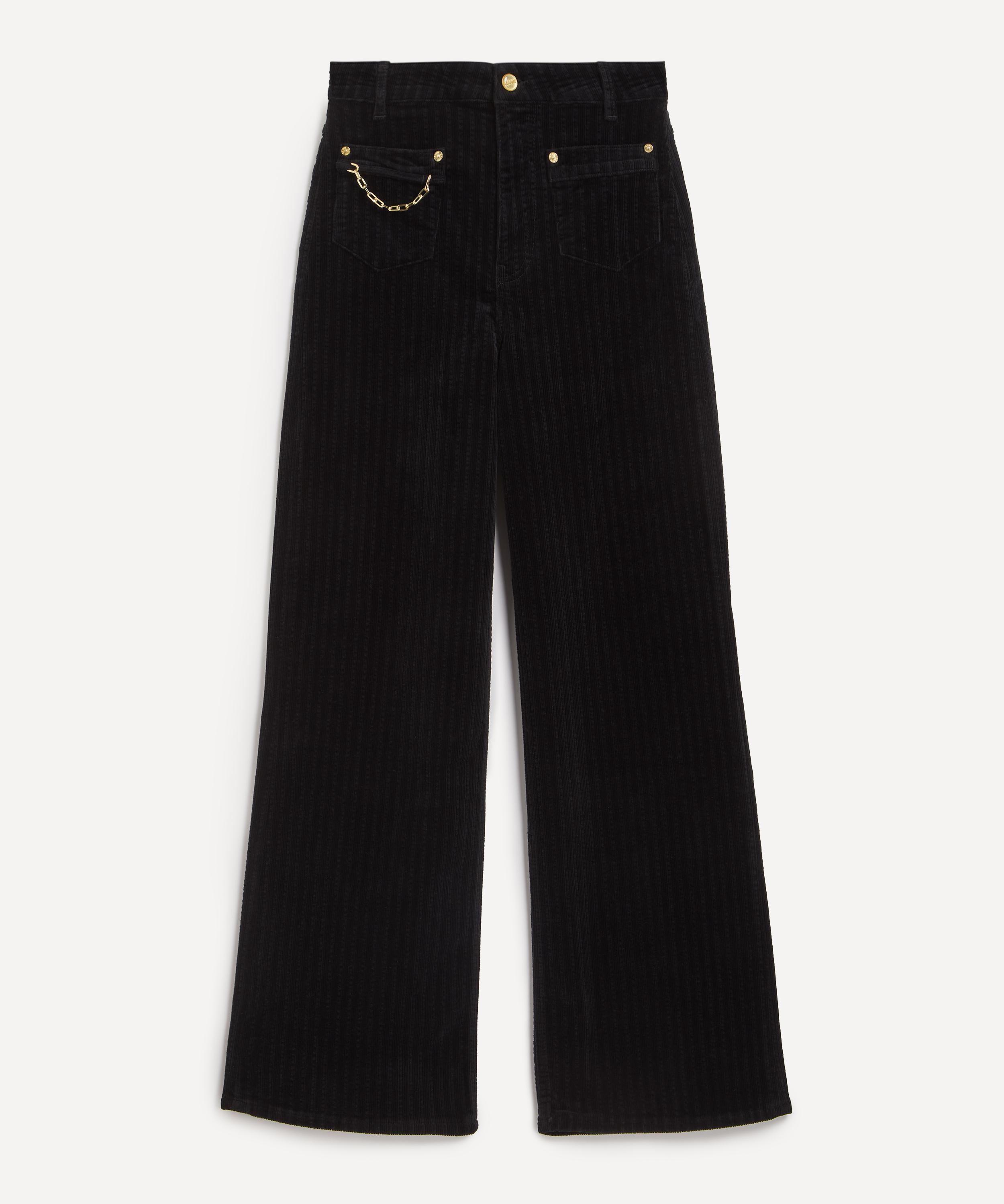 Ganni - Black Corduroy Magny Trousers image number 0