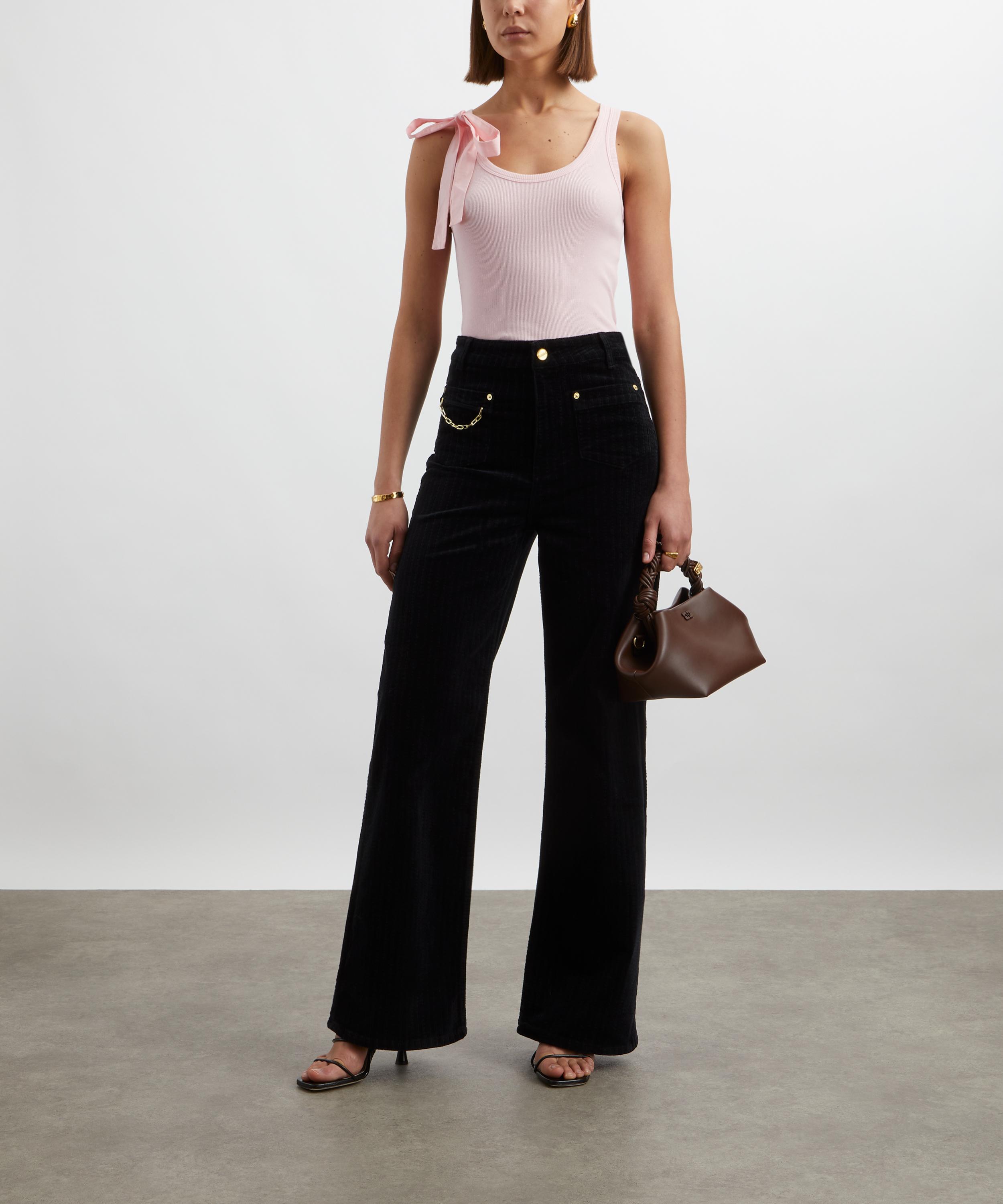 Ganni - Black Corduroy Magny Trousers image number 1