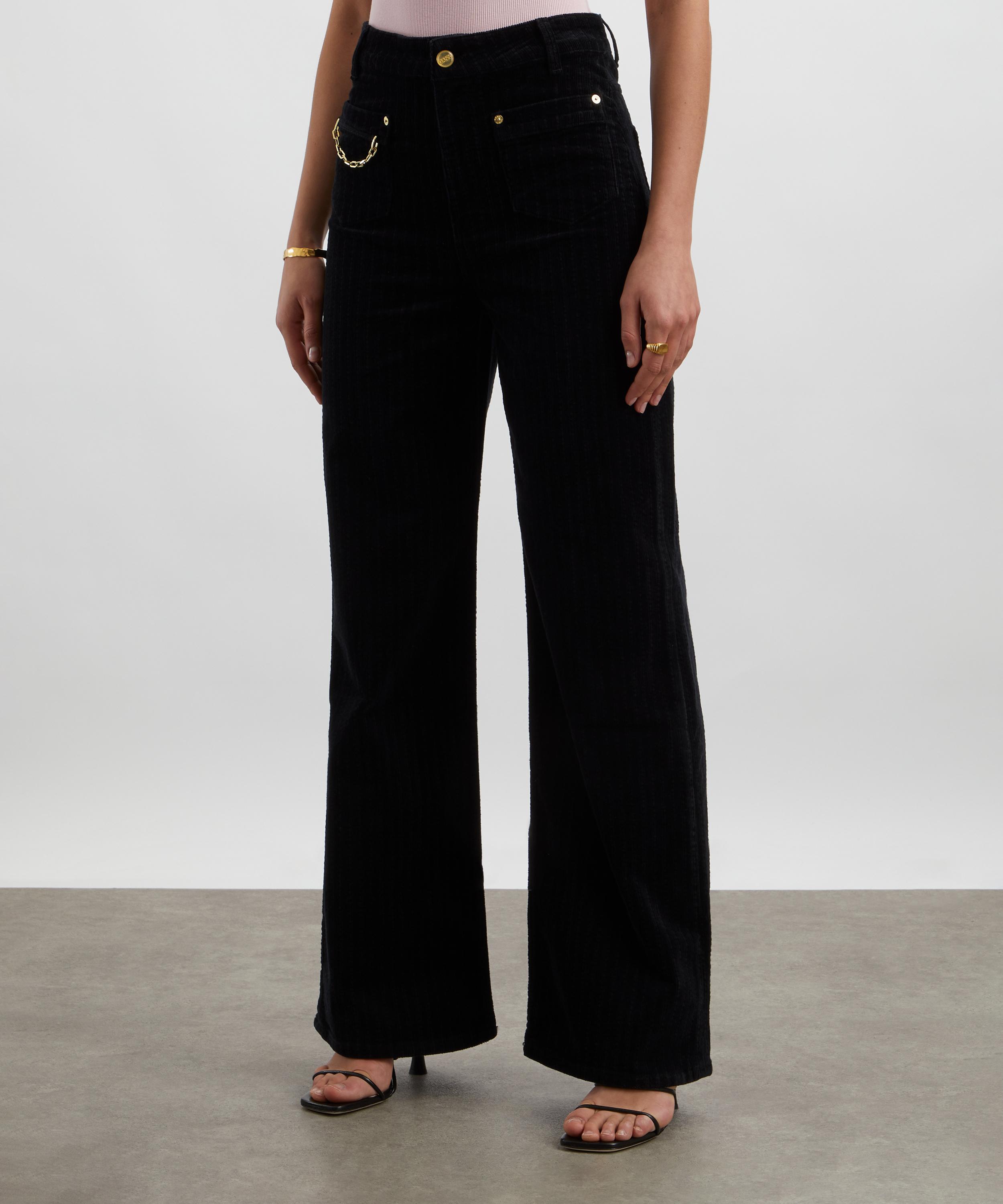 Ganni - Black Corduroy Magny Trousers image number 2