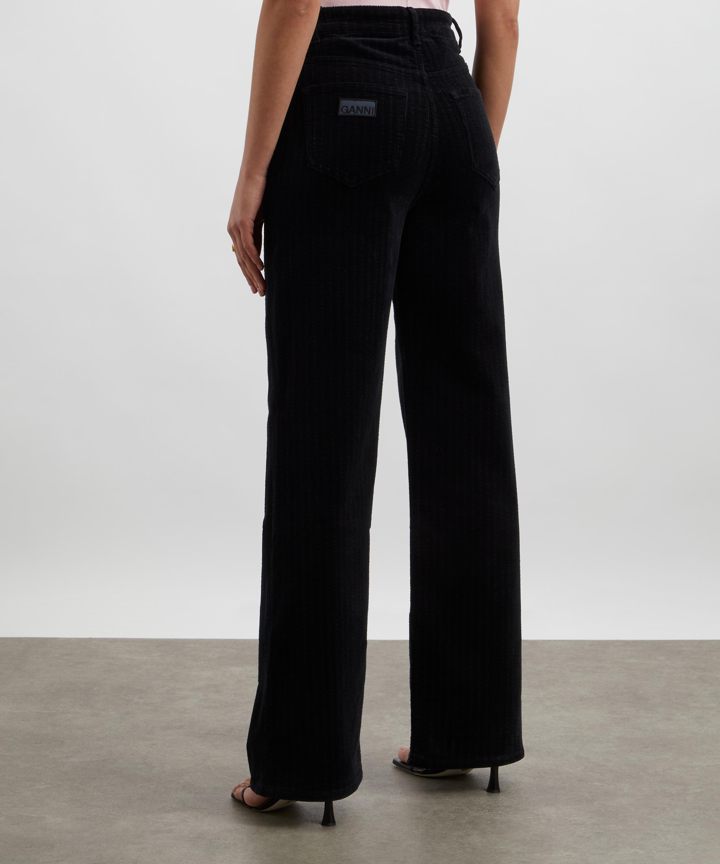 Ganni - Black Corduroy Magny Trousers image number 3