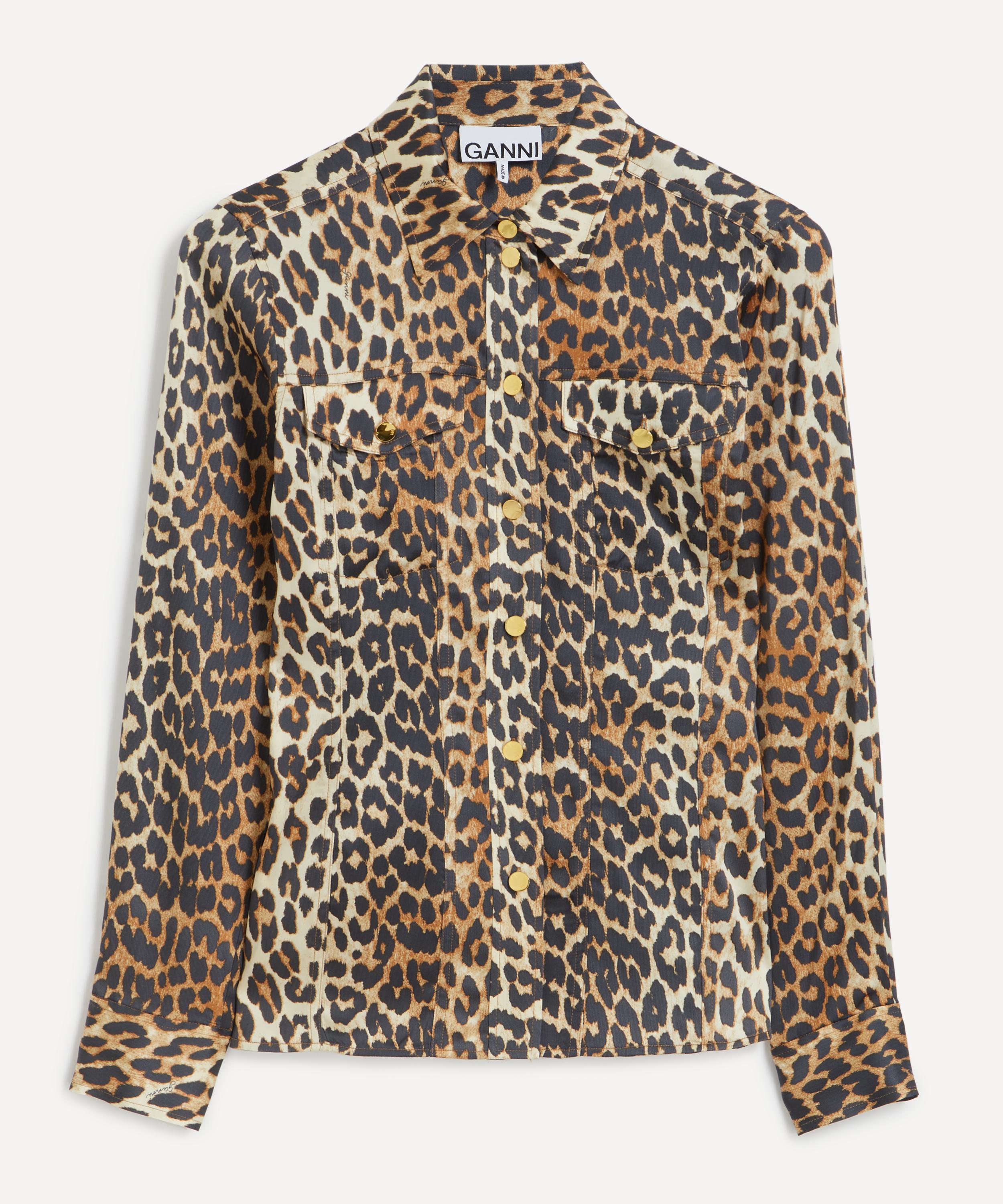 Ganni - Leopard Print Satin Shirt image number 0