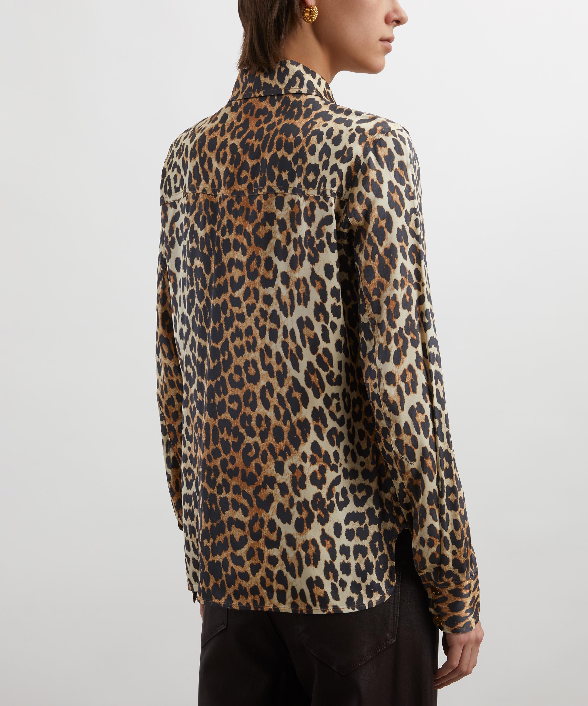 Ganni - Leopard Print Satin Shirt image number 3