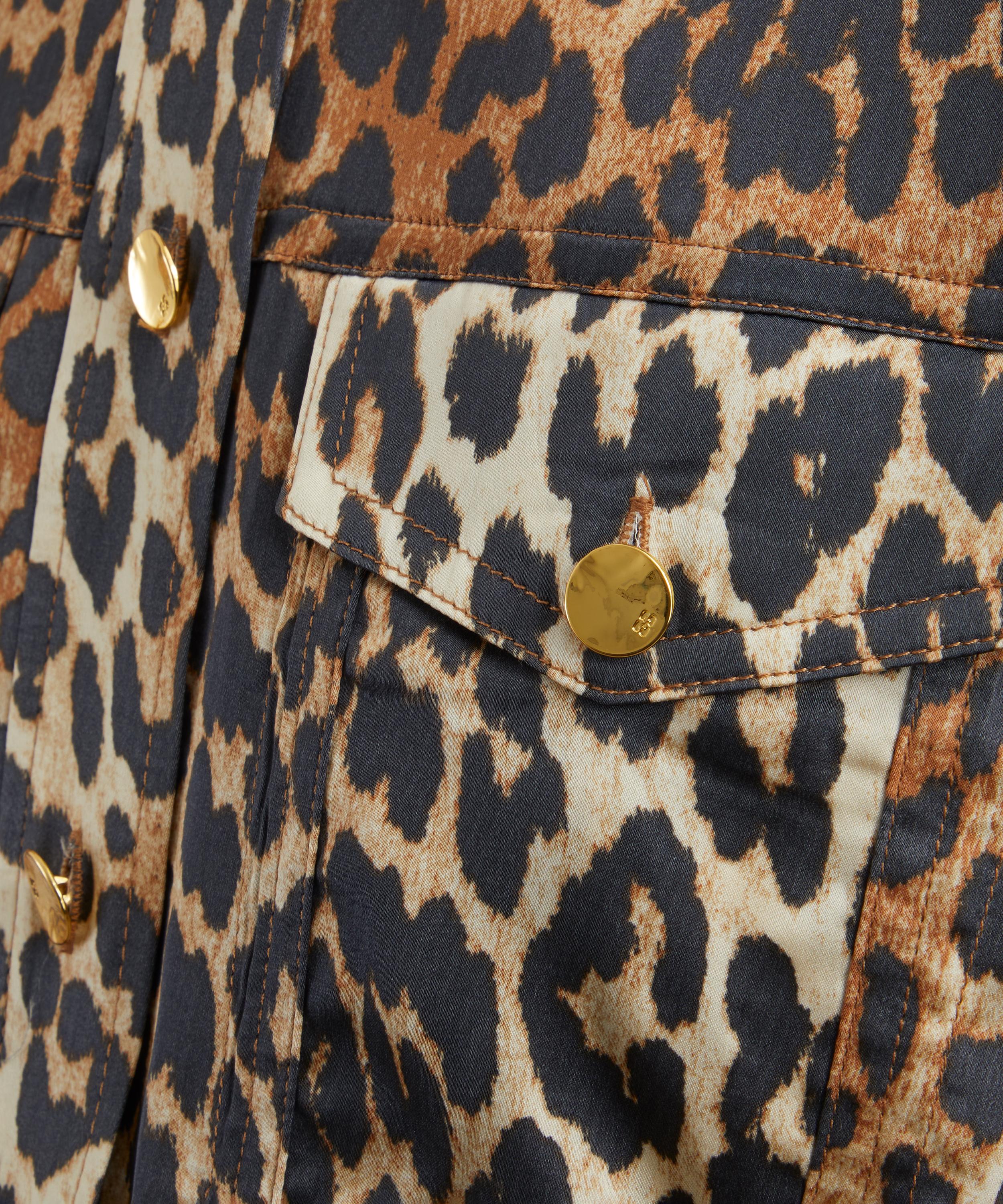 Ganni - Leopard Print Satin Shirt image number 4