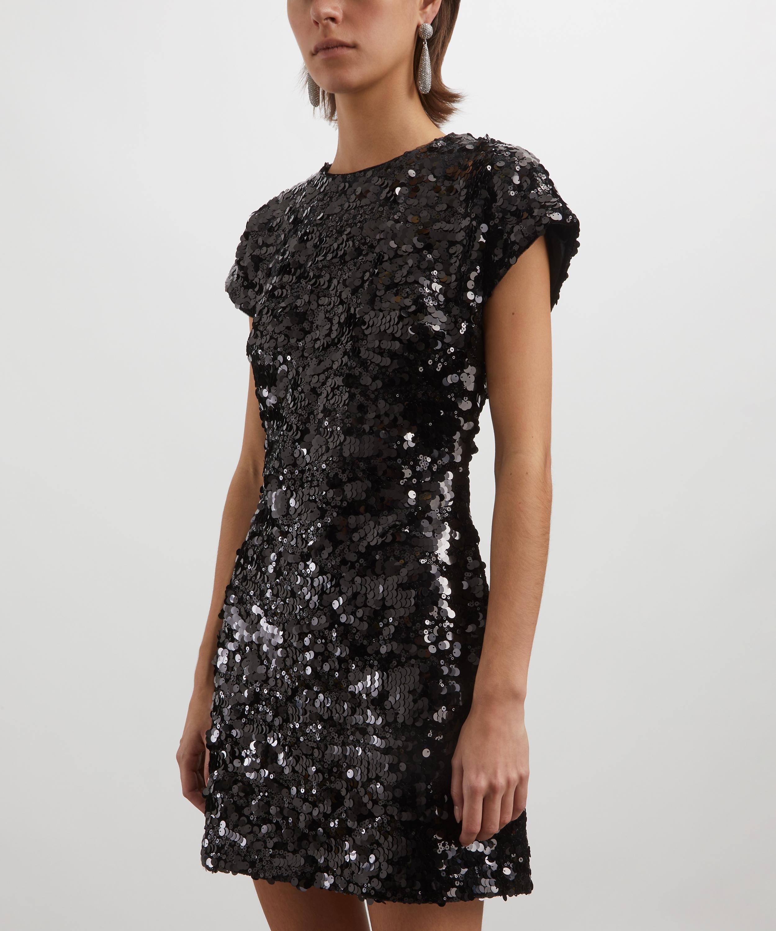 Ganni - Black Velvet Sequins Mini Dress image number 2