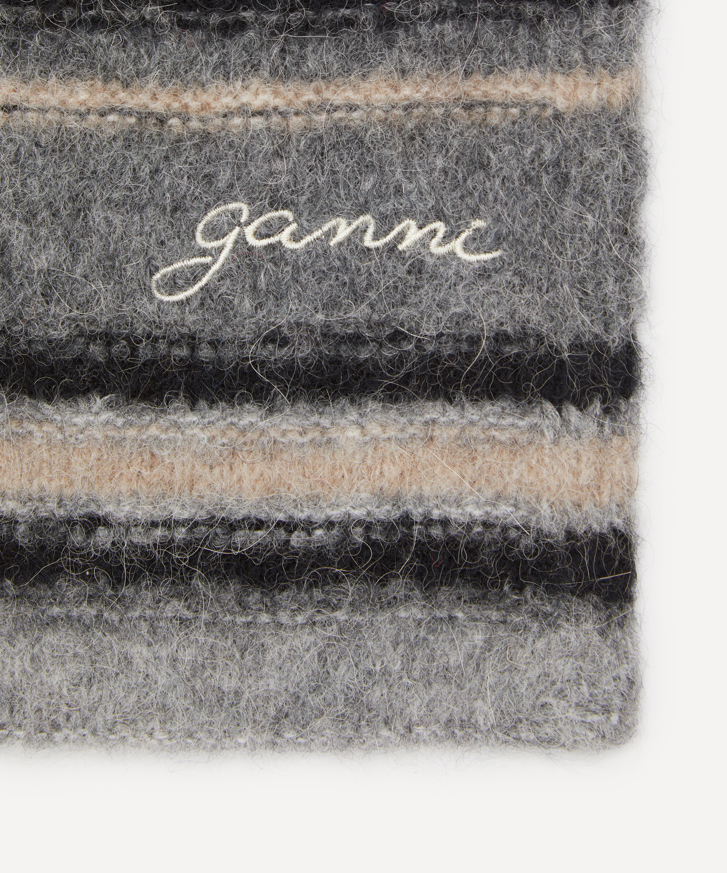 Ganni - Striped Alpaca-Blend Scarf image number 2