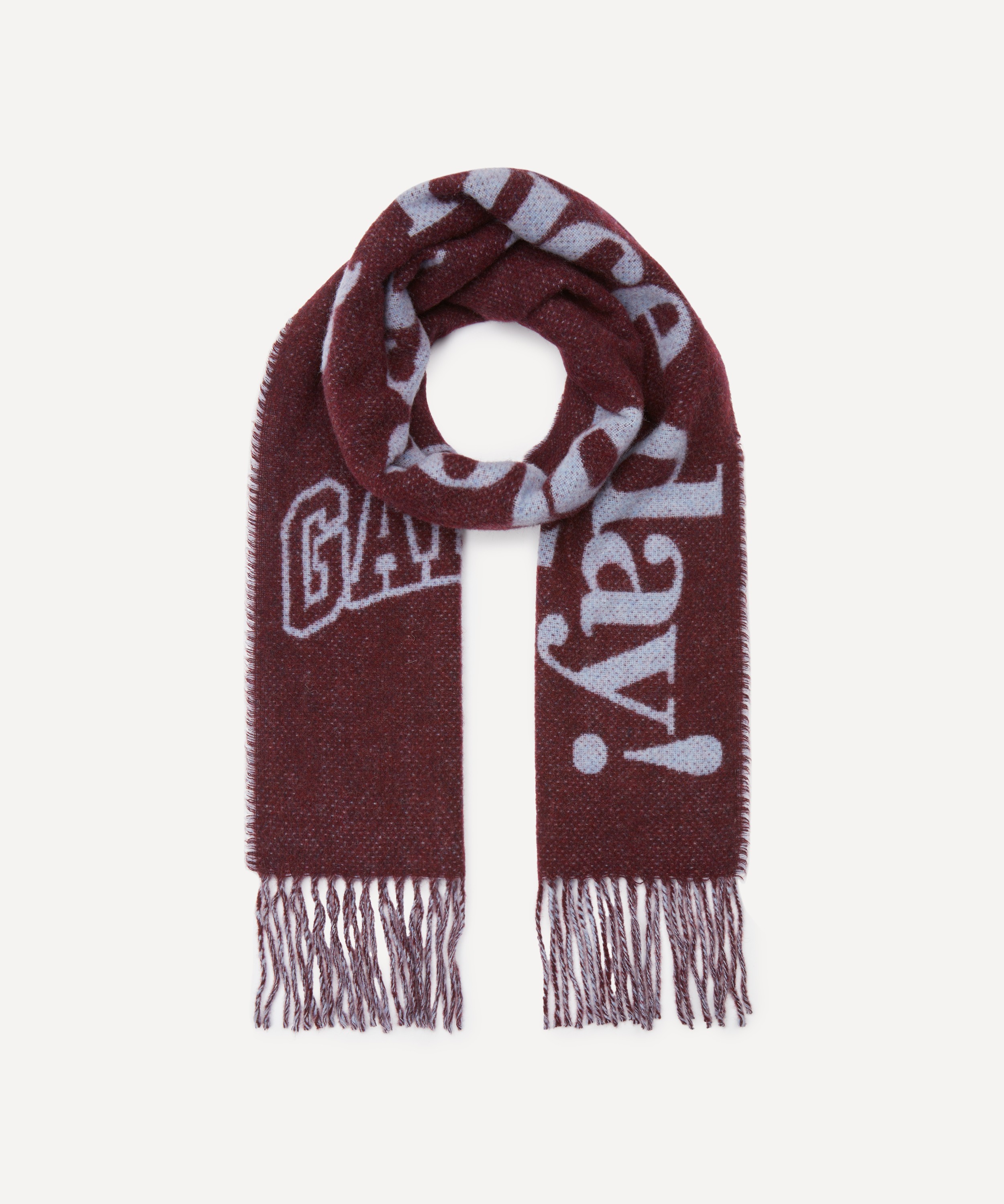 Ganni - Have A Nice Day Wool Fringed Scarf image number 0