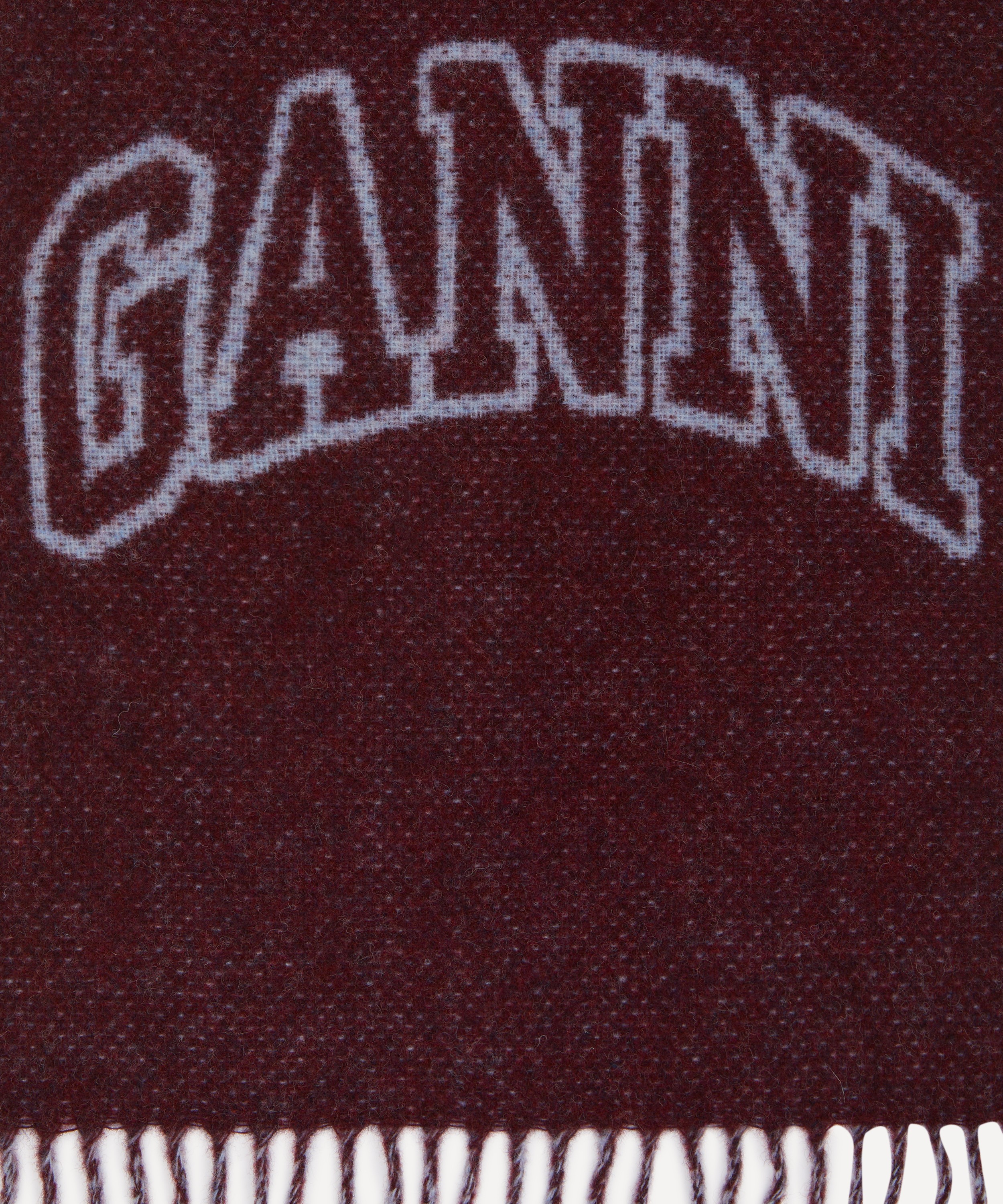 Ganni - Have A Nice Day Wool Fringed Scarf image number 2