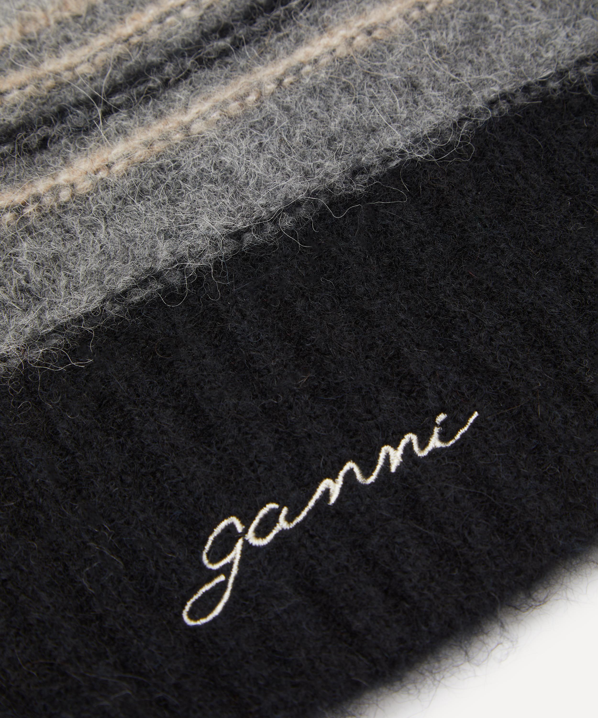 Ganni - Striped Alpaca-Blend Zipped Balaclava image number 2