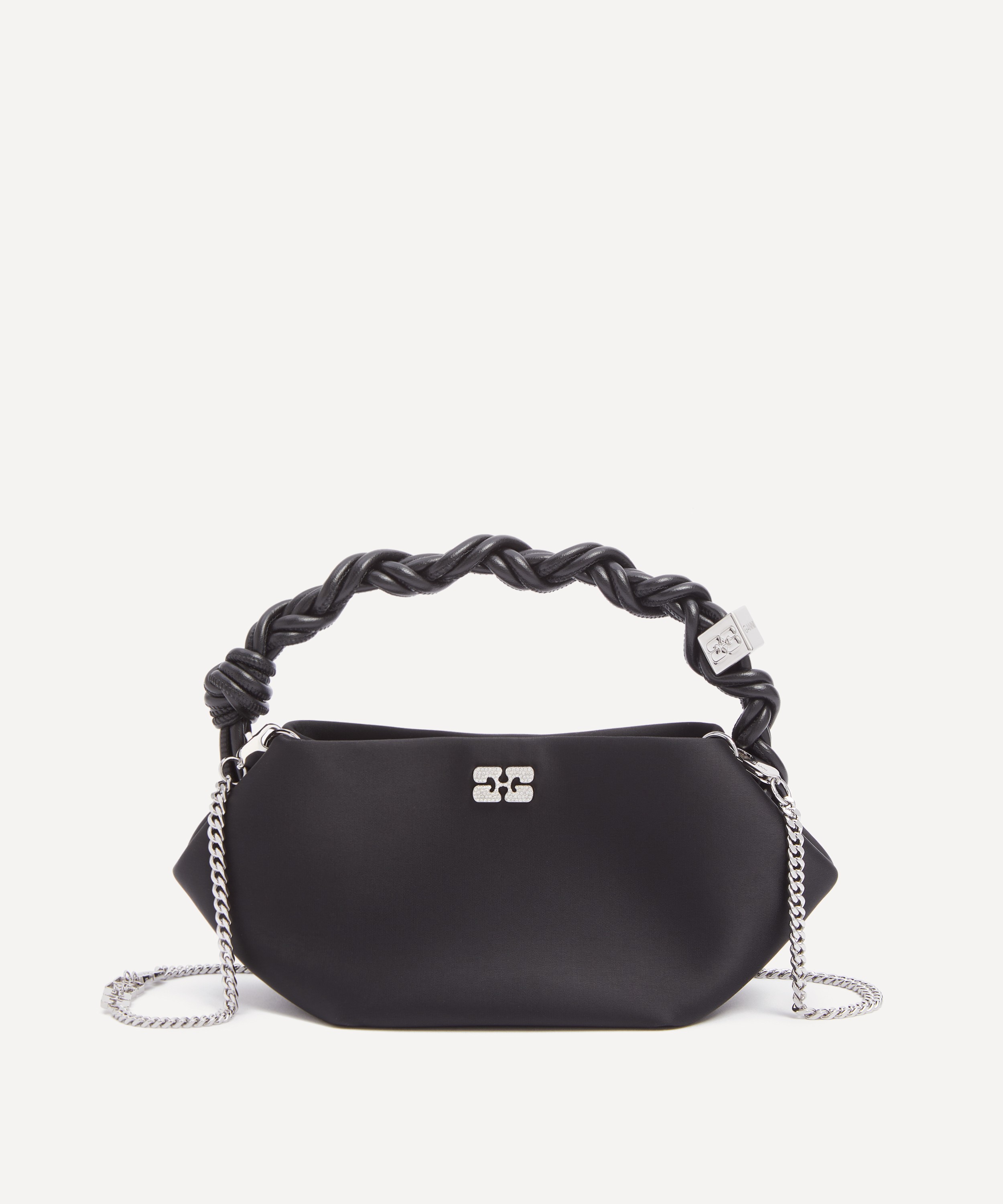 Ganni - Mini Bou Braided Handle Satin Bag image number 0