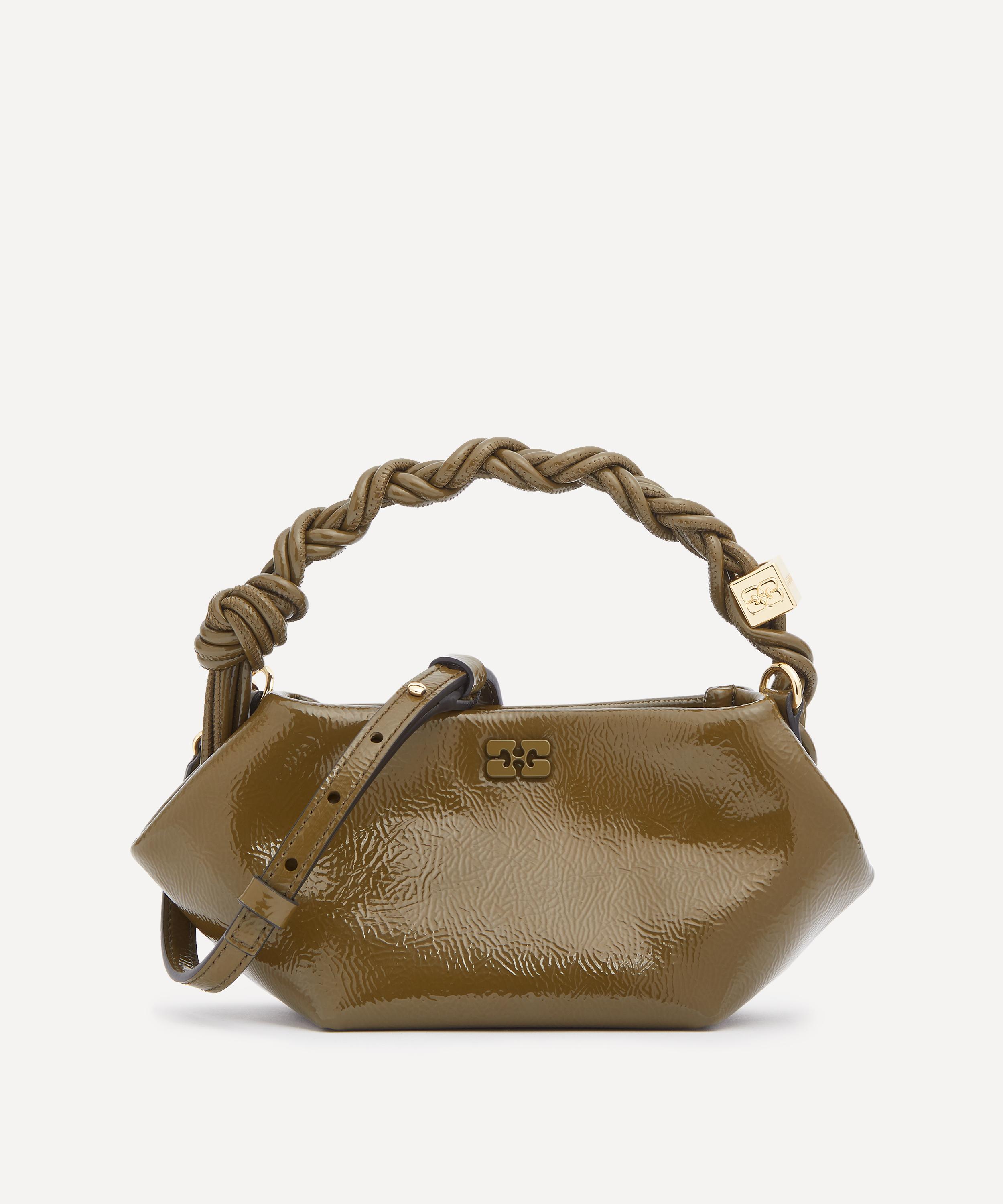 Ganni - Mini Bou Braided Handle Patent Leather Bag image number 0