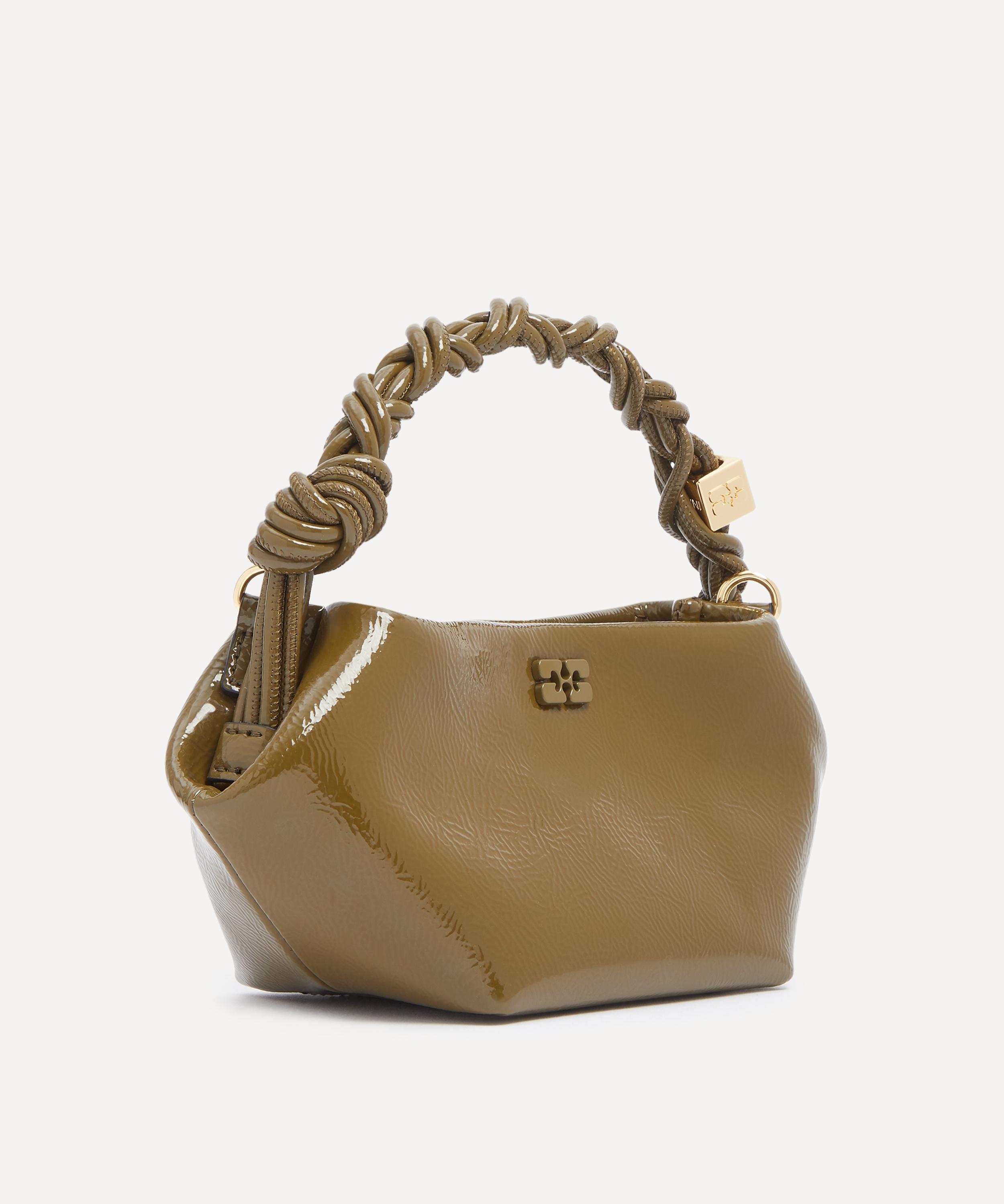 Ganni - Mini Bou Braided Handle Patent Leather Bag image number 1