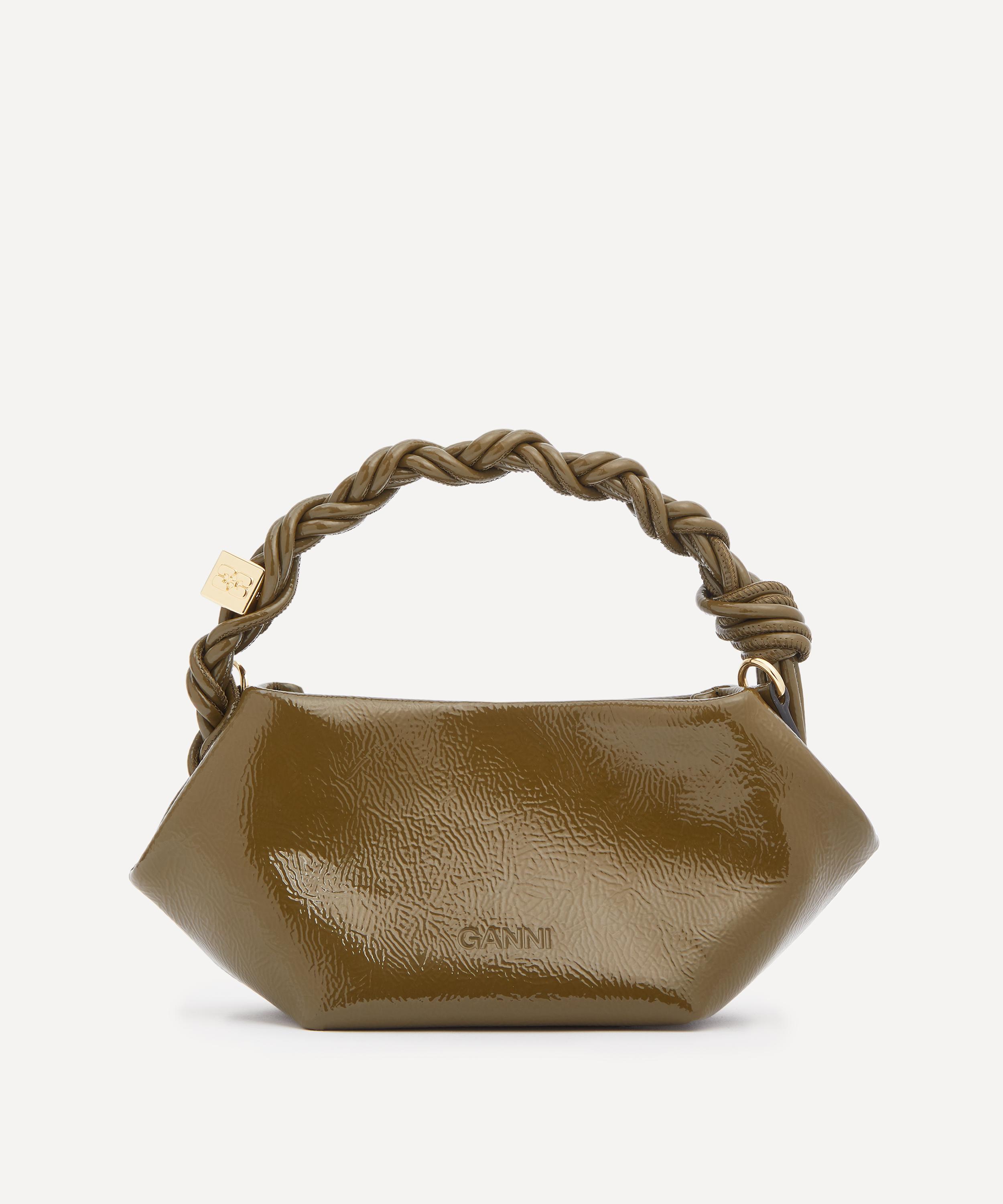 Ganni - Mini Bou Braided Handle Patent Leather Bag image number 3