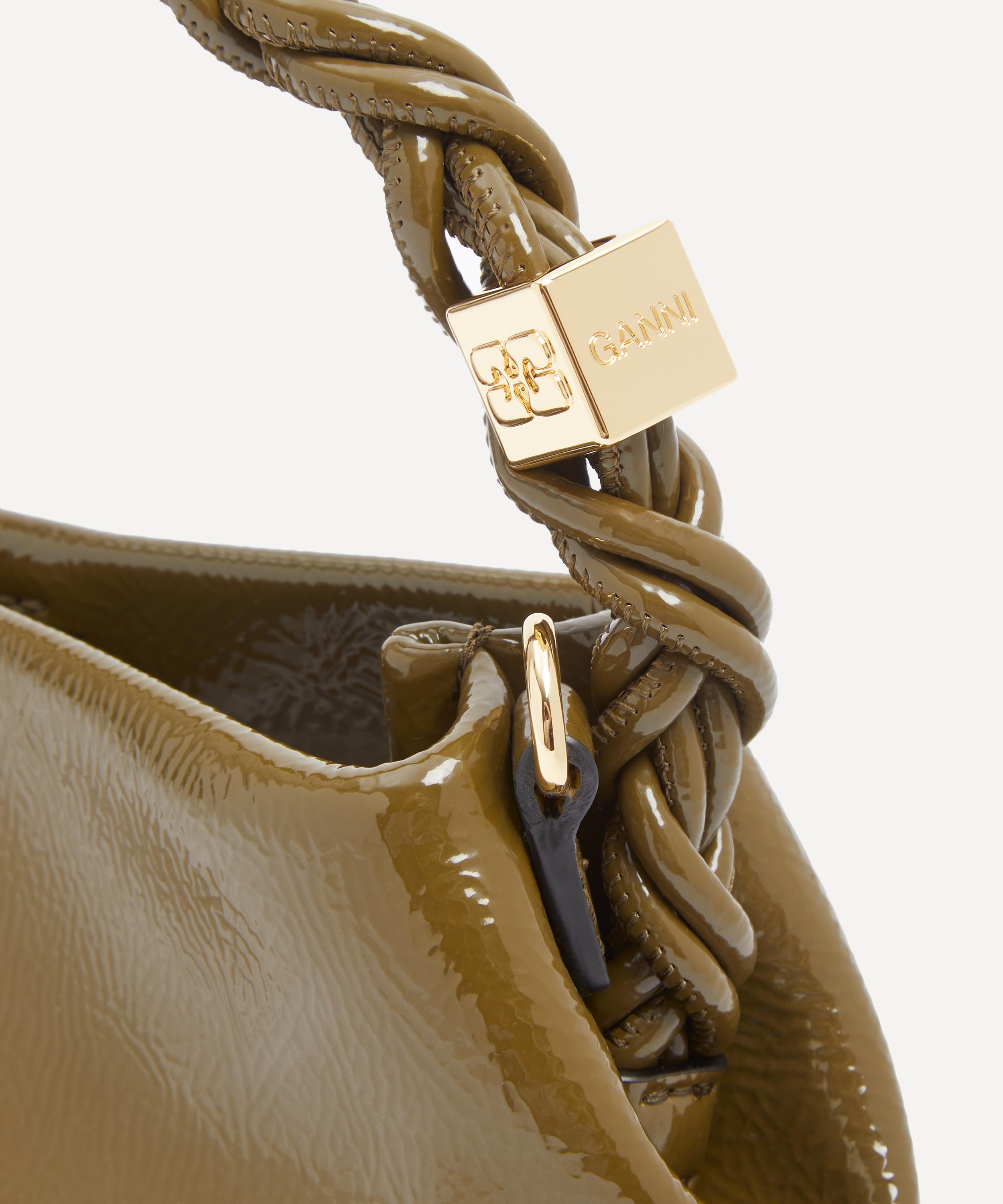 Ganni - Mini Bou Braided Handle Patent Leather Bag image number 4