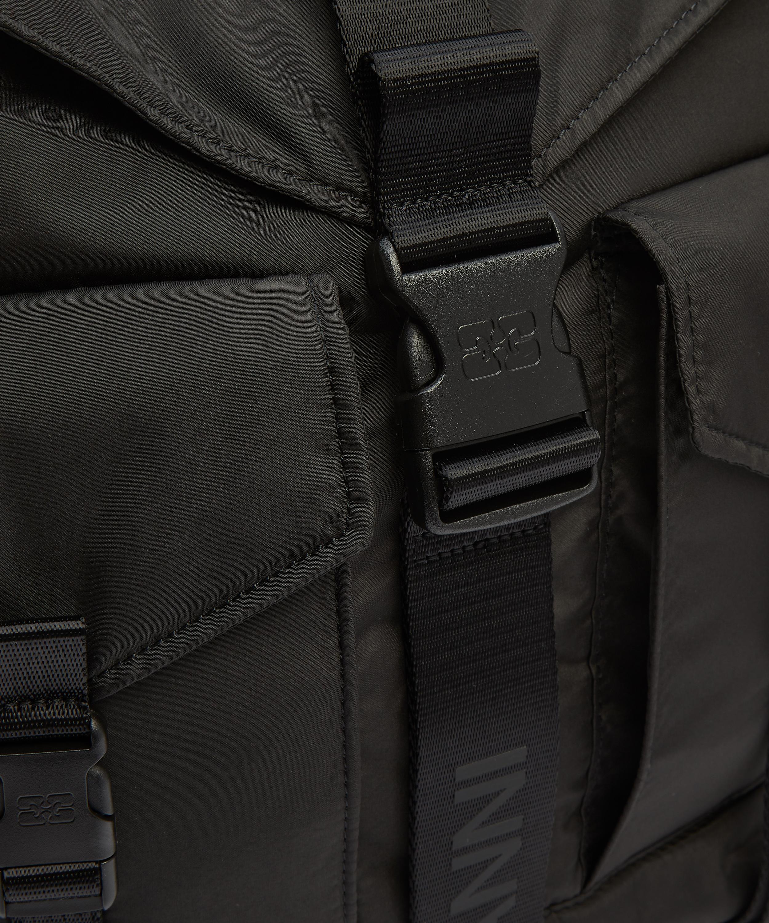 Ganni - Black Tech Backpack image number 4