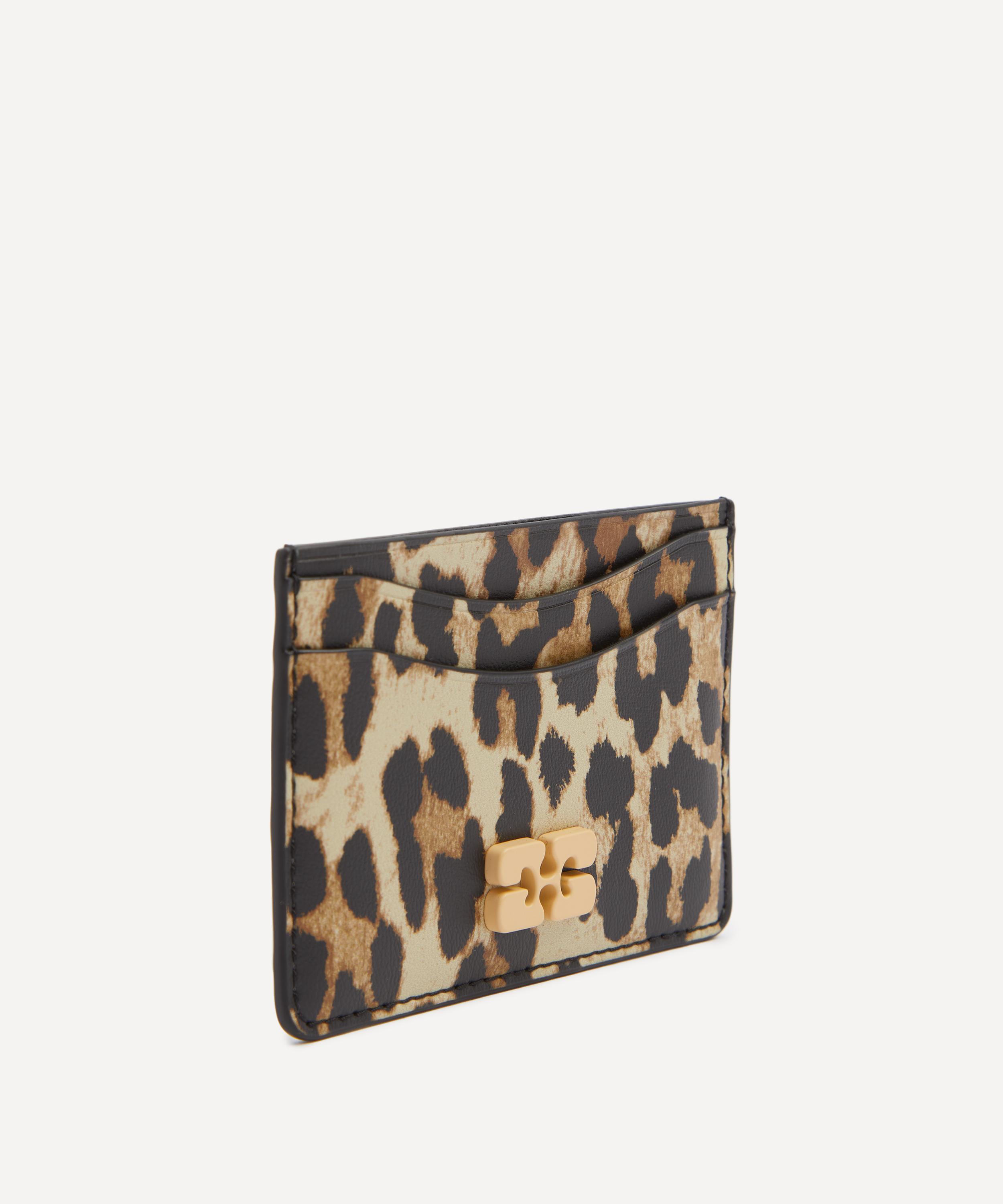 Ganni - Bou Leopard-Print Leather Cardholder image number 2