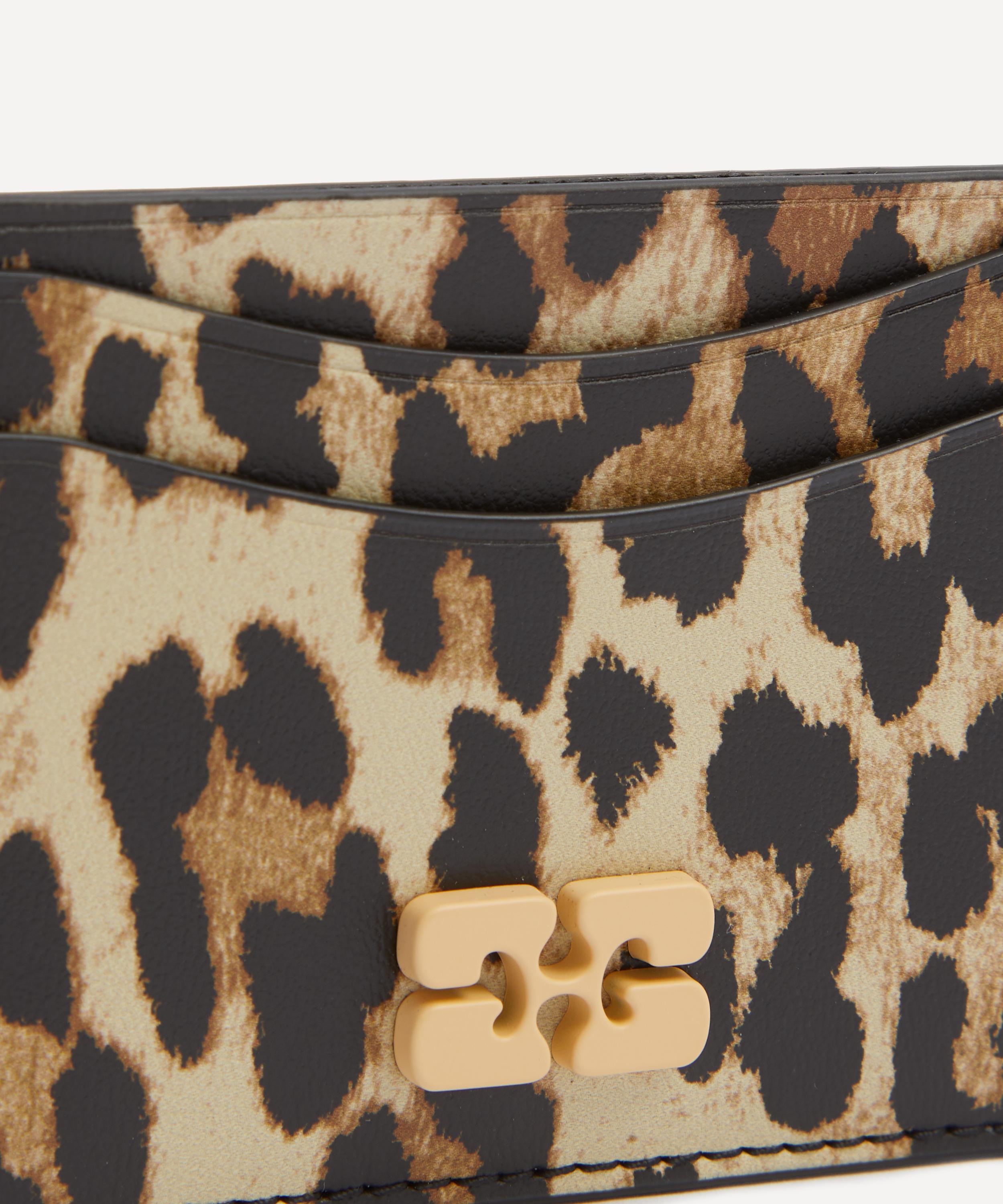 Ganni - Bou Leopard-Print Leather Cardholder image number 3