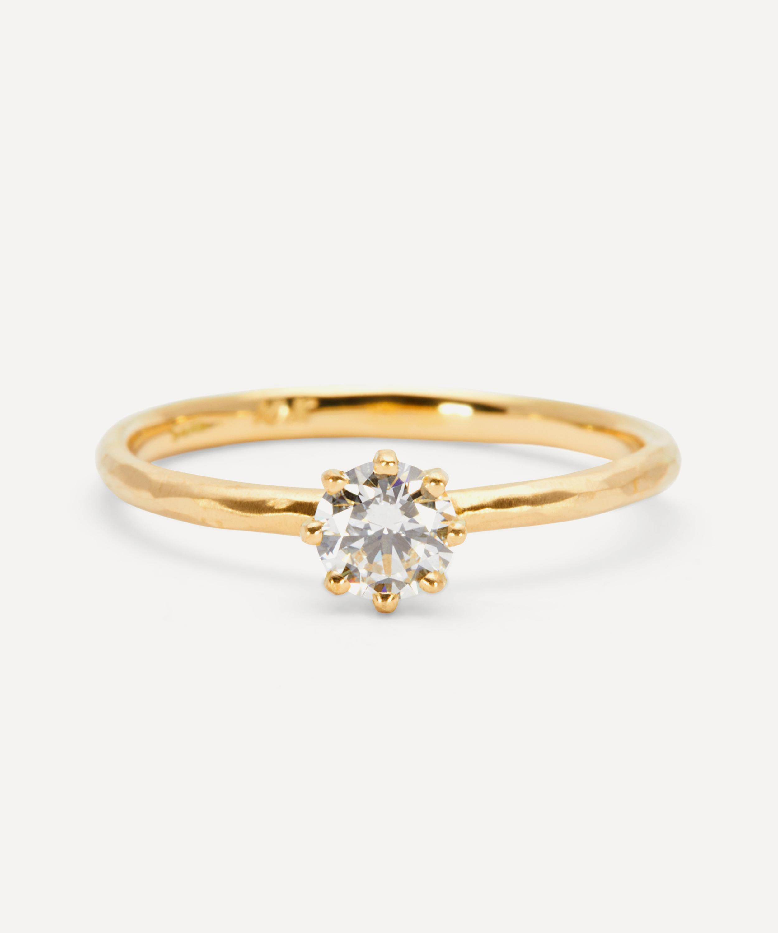 Satomi Kawakita 18ct Gold Blooming Diamond Solitaire Ring