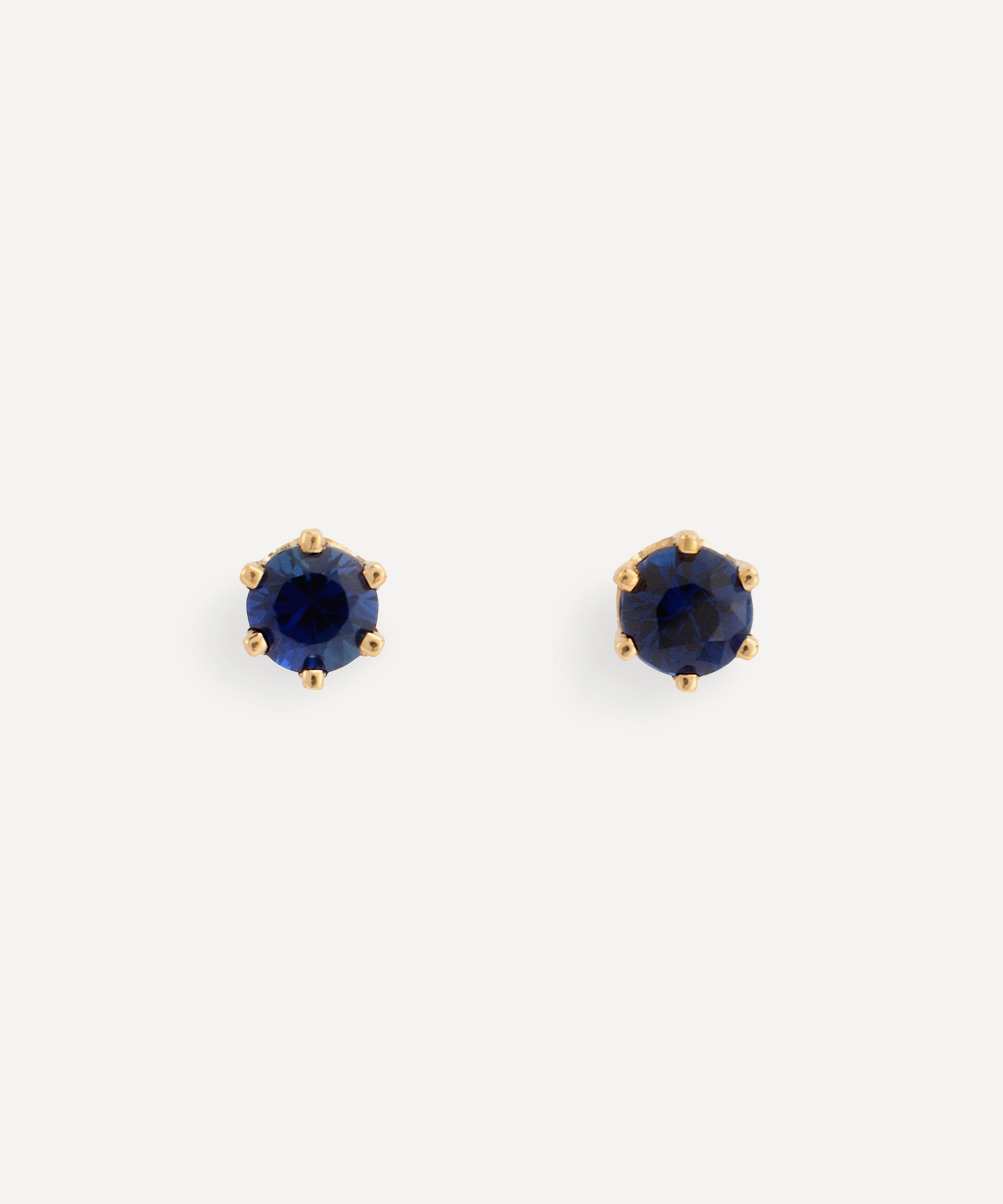 Satomi Kawakita - 14ct Gold 3mm Sapphire Stud Earrings image number 0