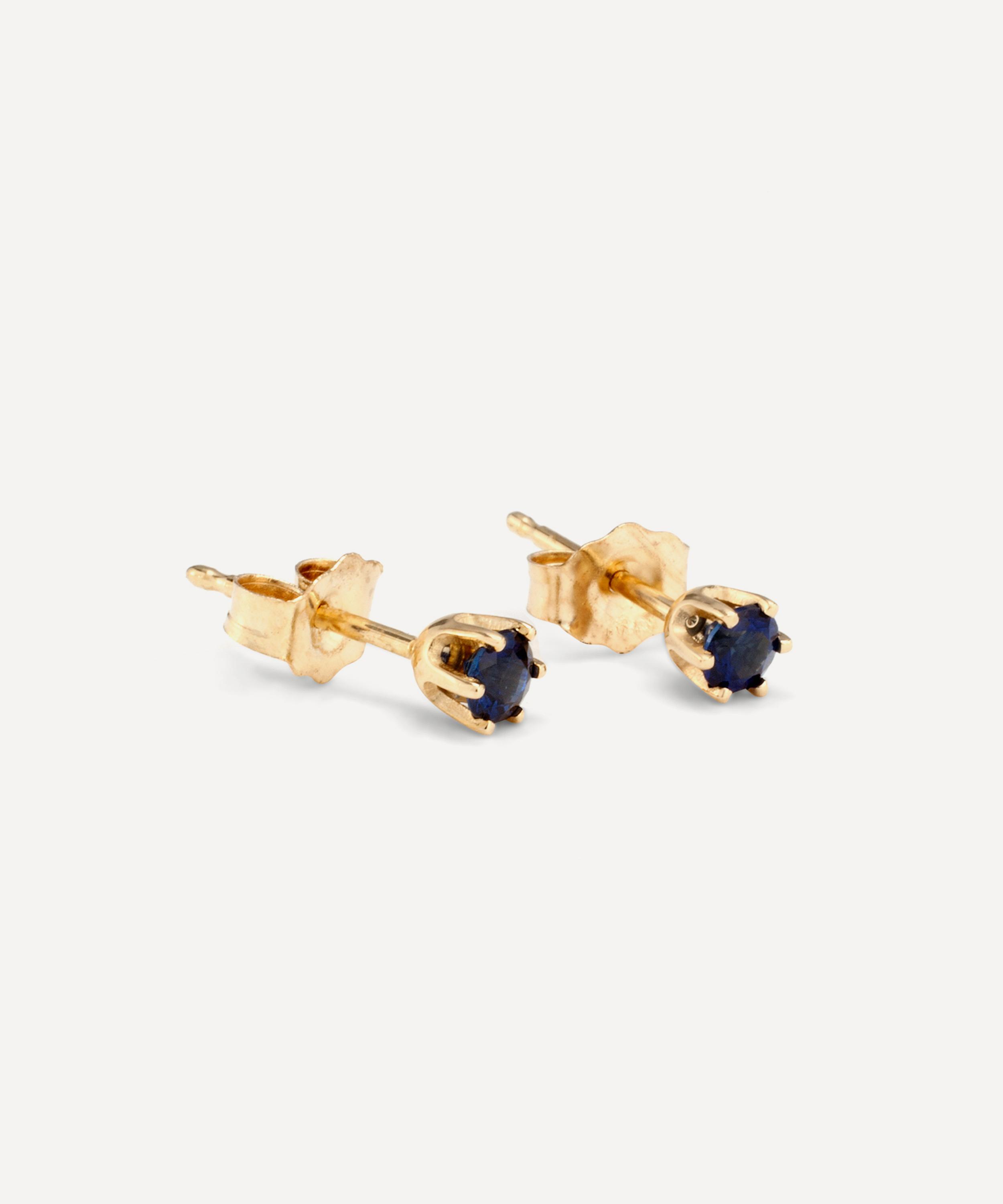 Satomi Kawakita - 14ct Gold 3mm Sapphire Stud Earrings image number 1