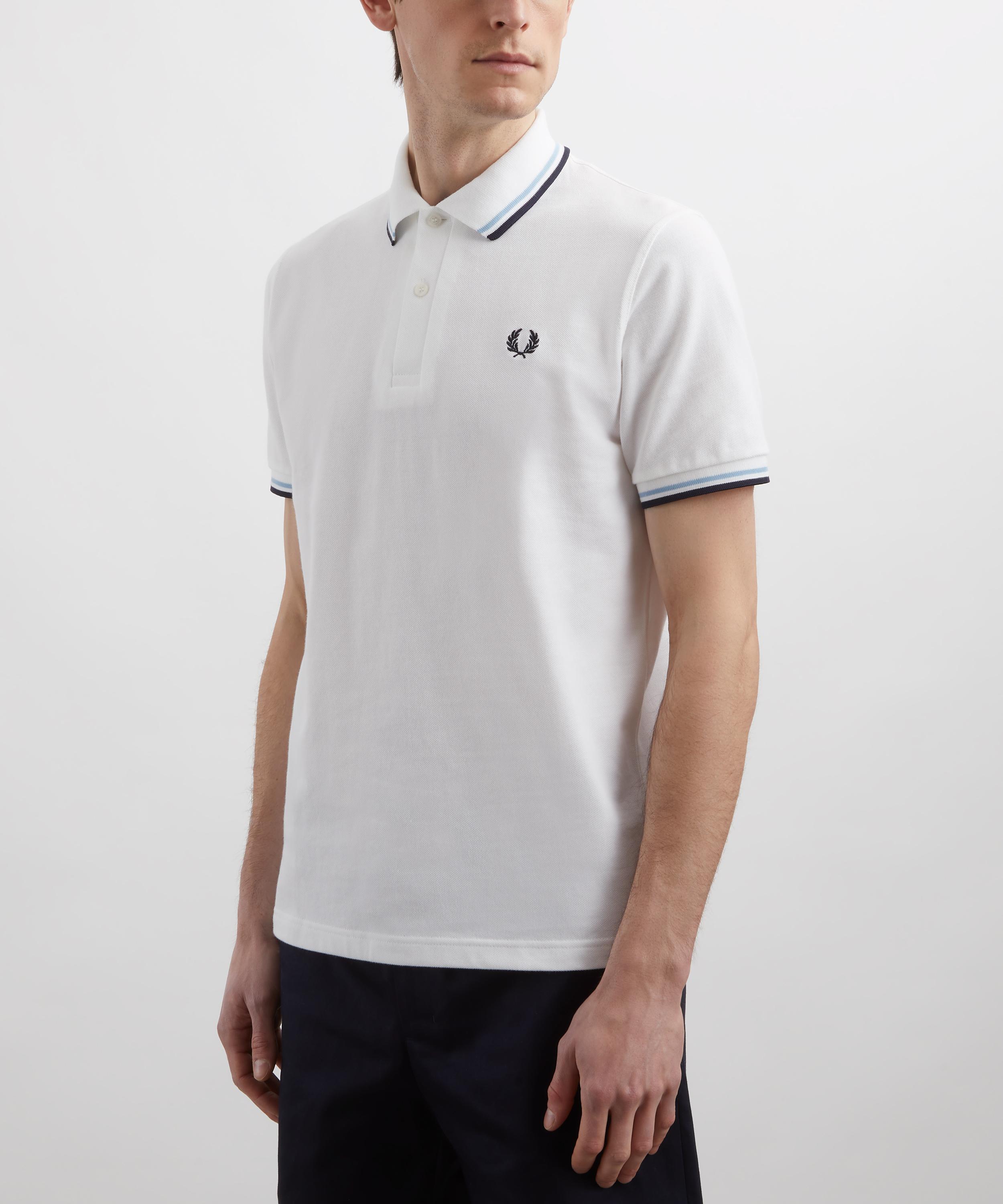 Fred Perry - White M12 Twin Tipped Polo Shirt image number 2