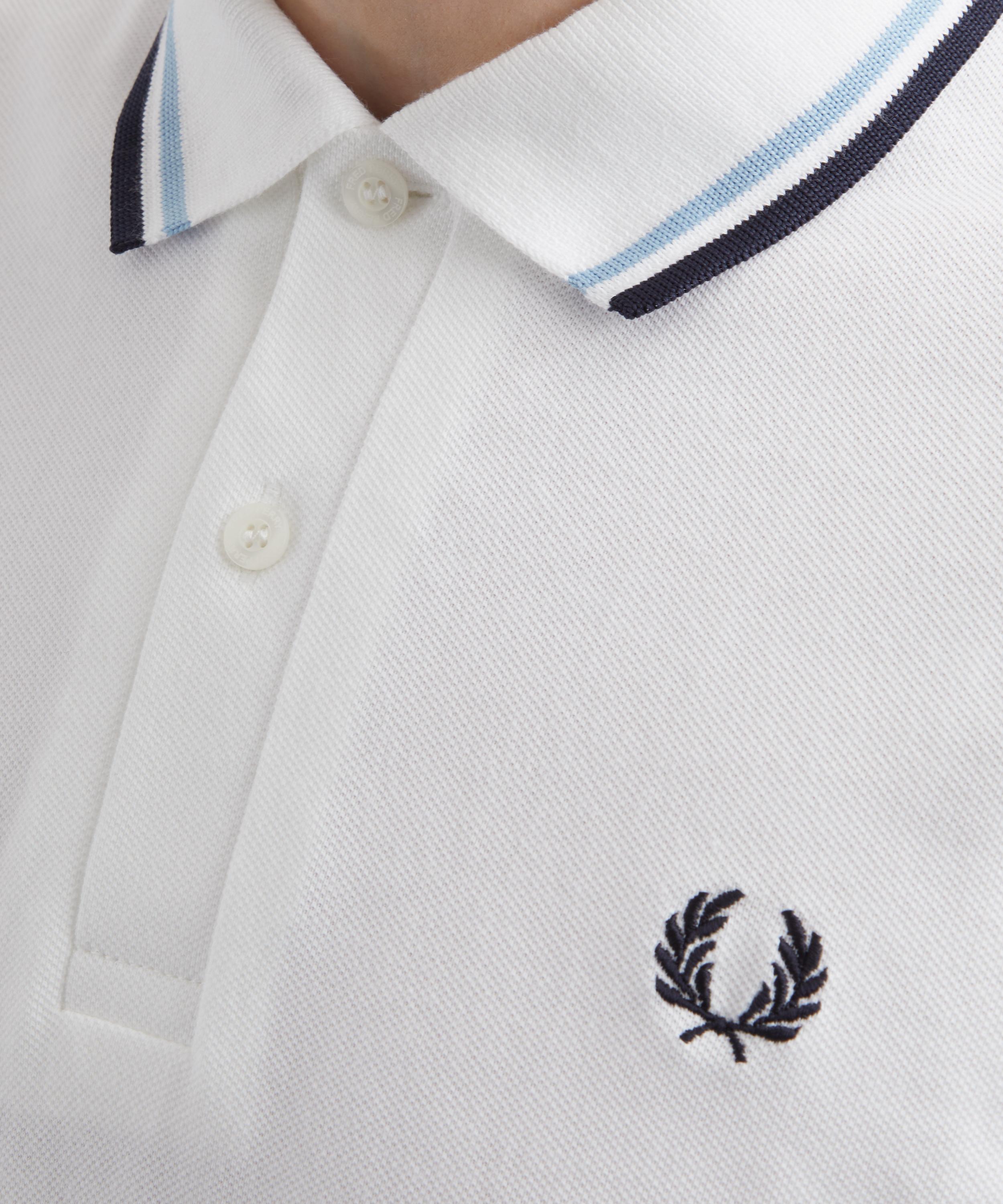 Fred Perry - White M12 Twin Tipped Polo Shirt image number 4