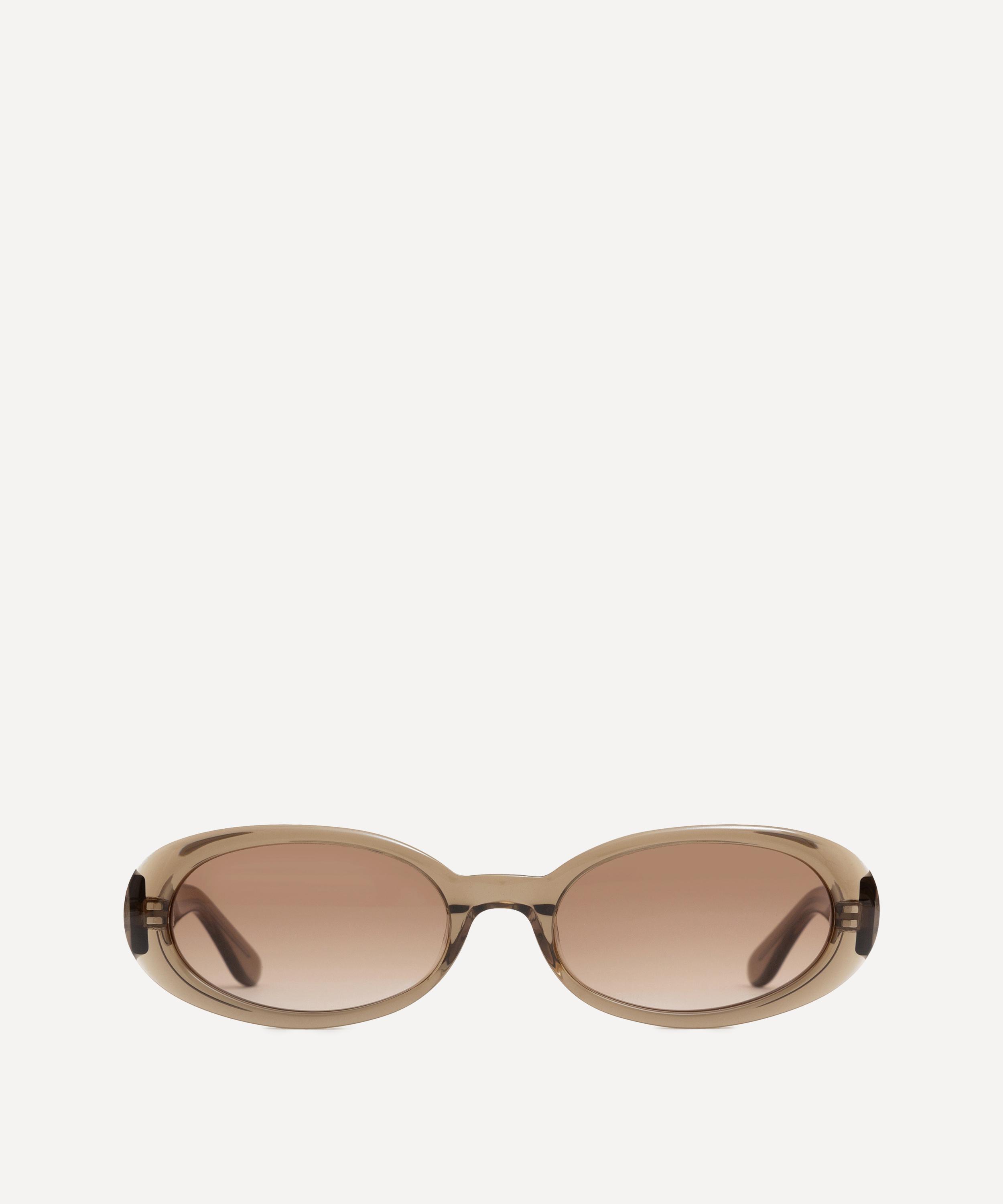 DMY Studios - Valentina Oval Transparent Olive Sunglasses image number 0