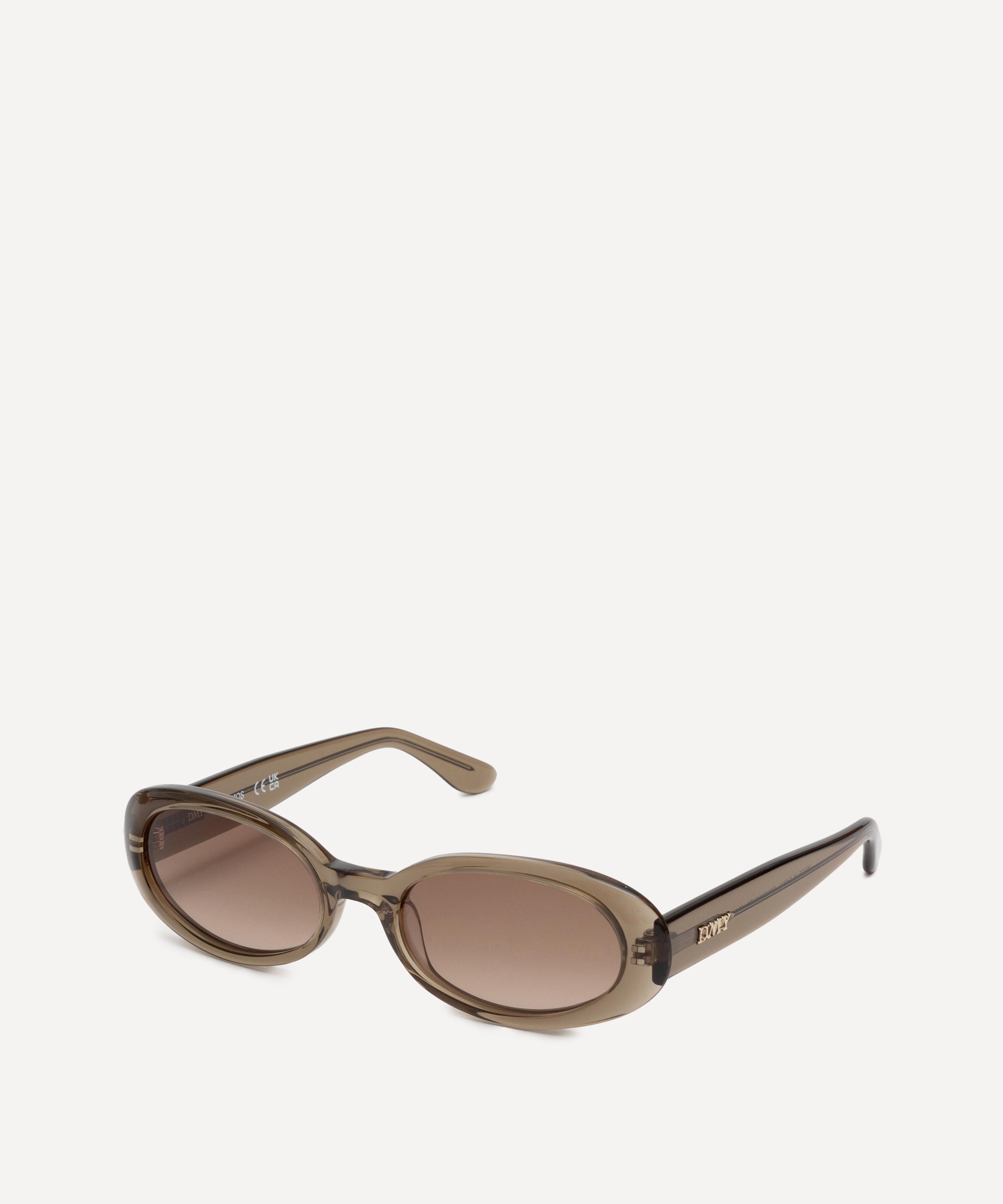 DMY Studios - Valentina Oval Transparent Olive Sunglasses image number 2