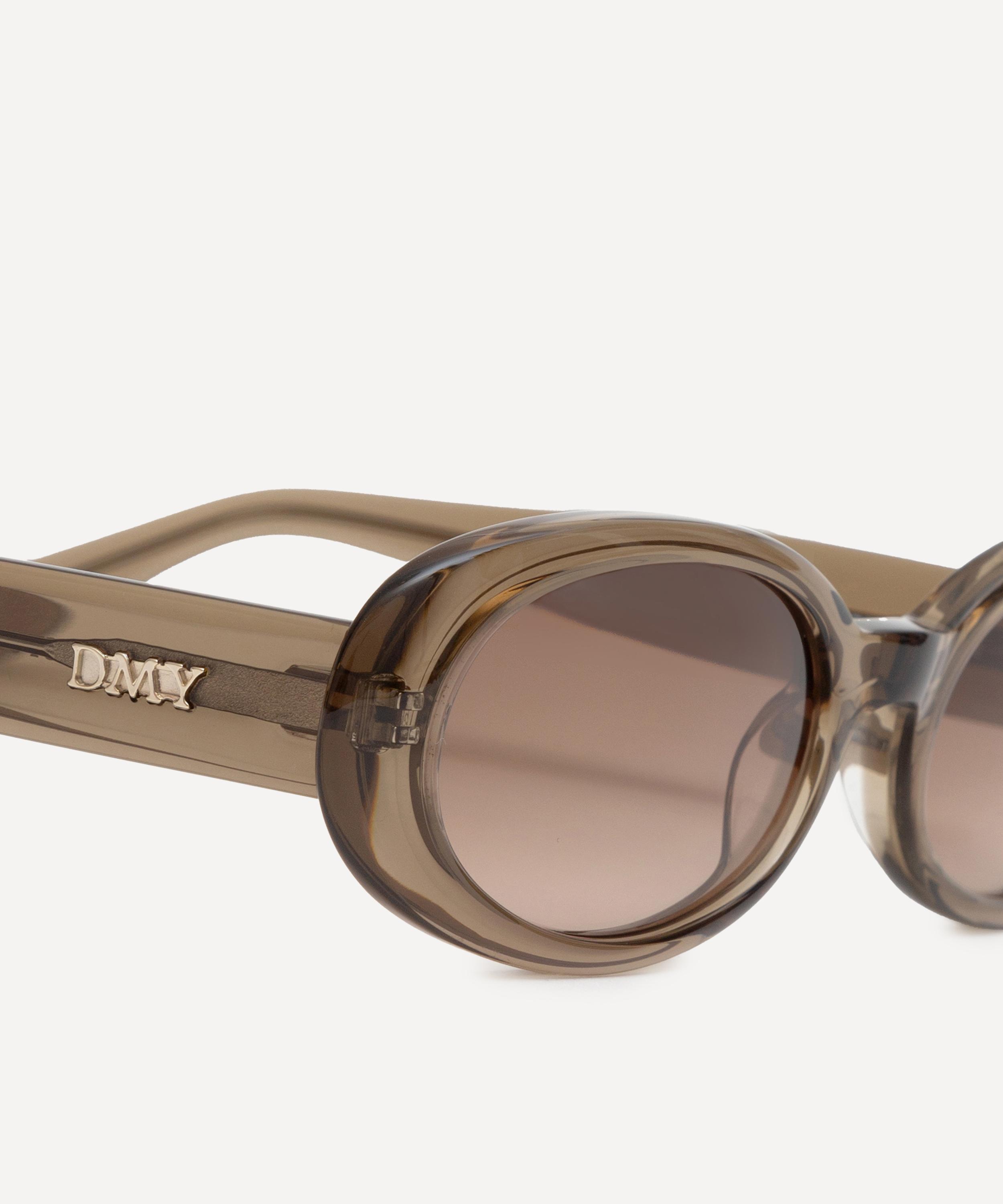 DMY Studios - Valentina Oval Transparent Olive Sunglasses image number 4