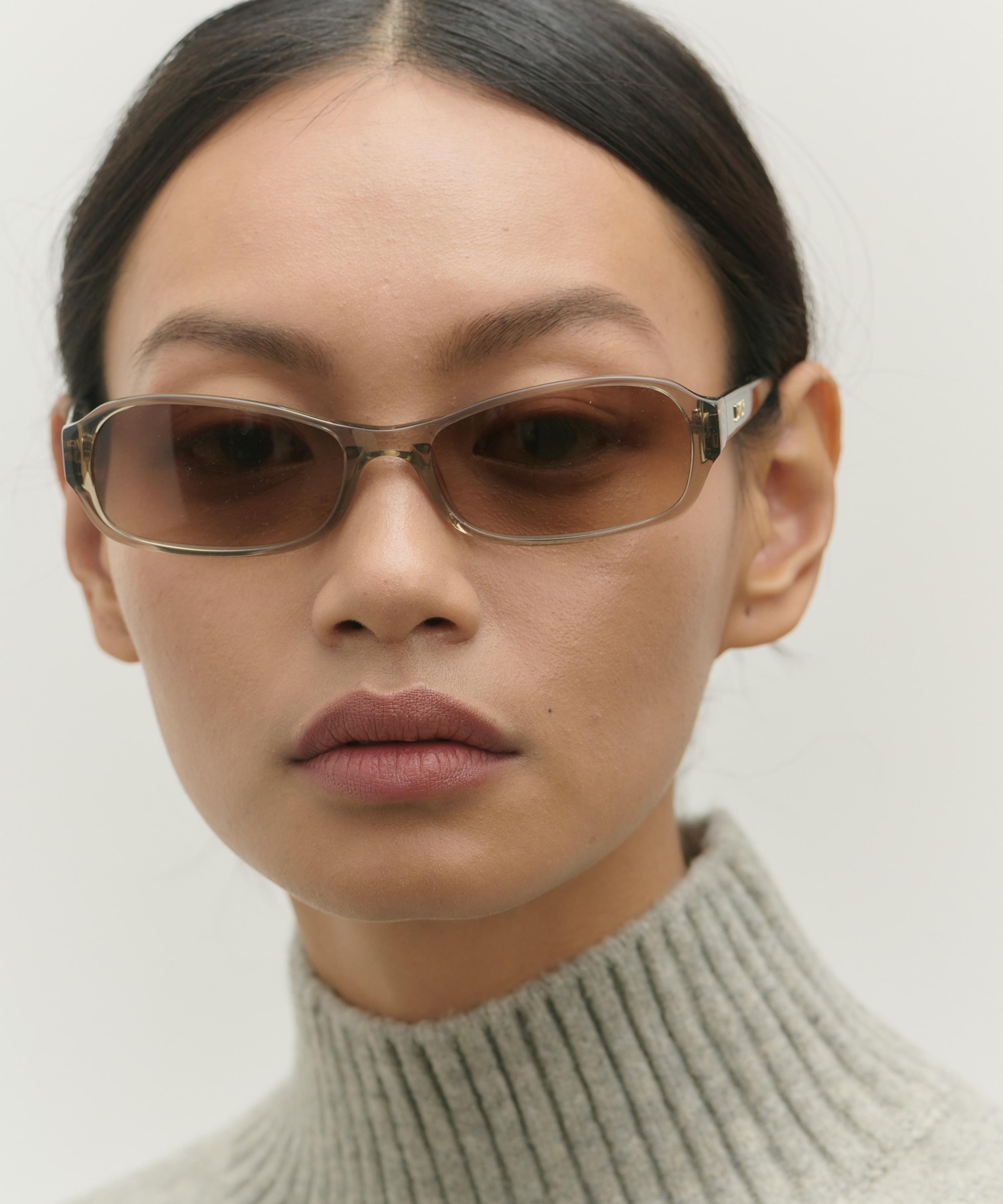 DMY Studios - Juno Rectangle Transparent Oyster Sunglasses image number 1