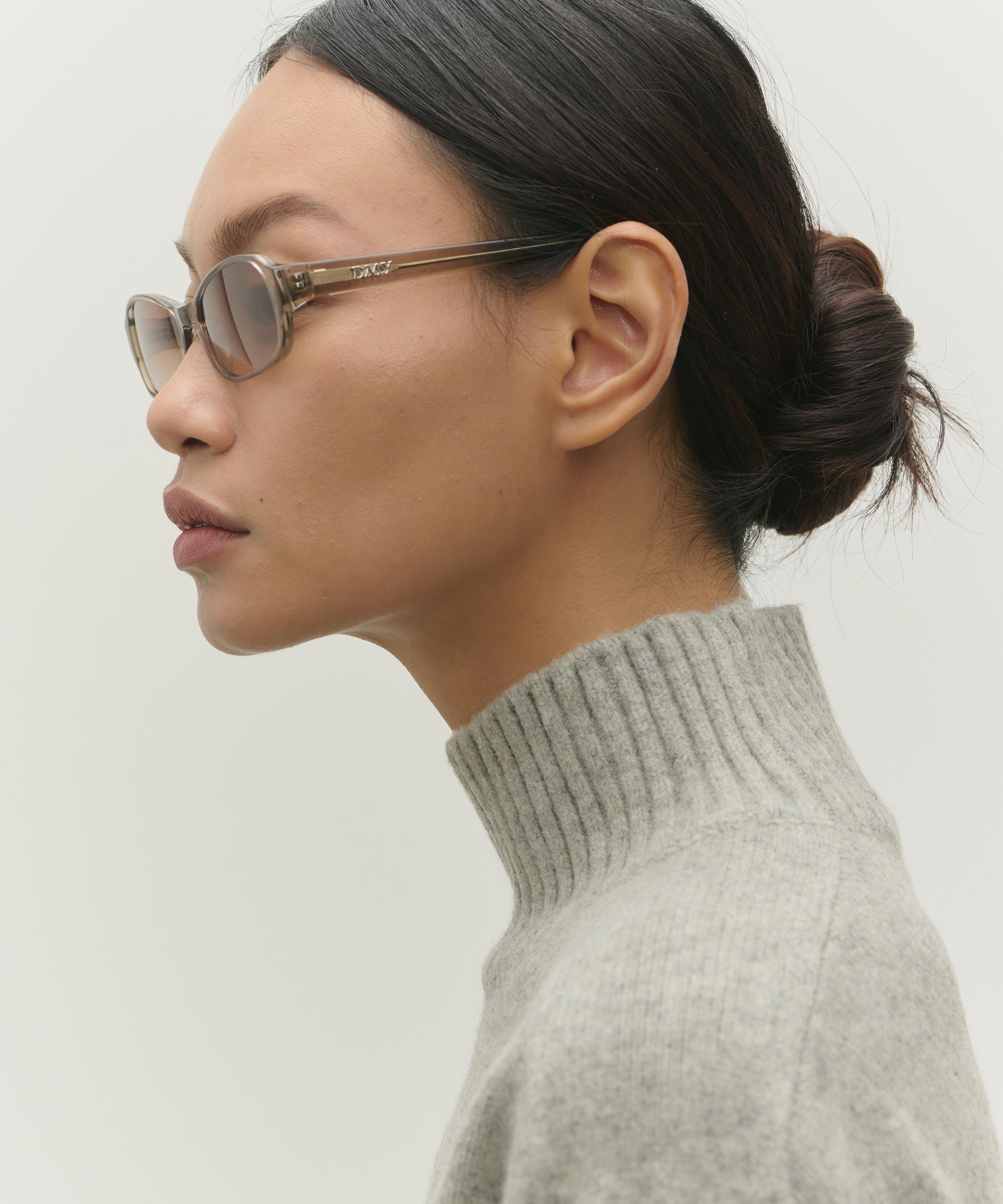 DMY Studios - Juno Rectangle Transparent Oyster Sunglasses image number 5