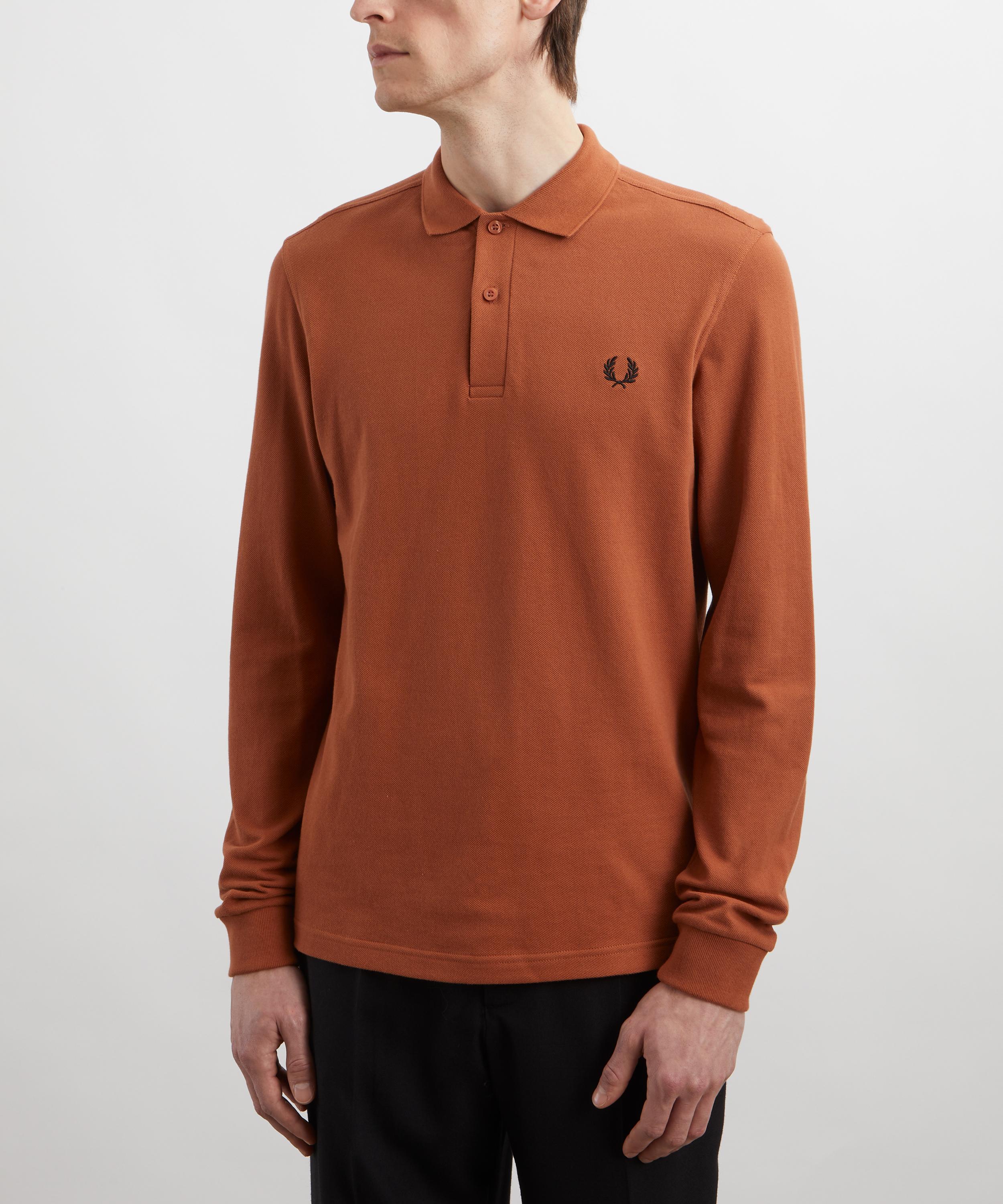 Fred Perry - Logo-Embroidered Long-Sleeved Polo Shirt image number 2