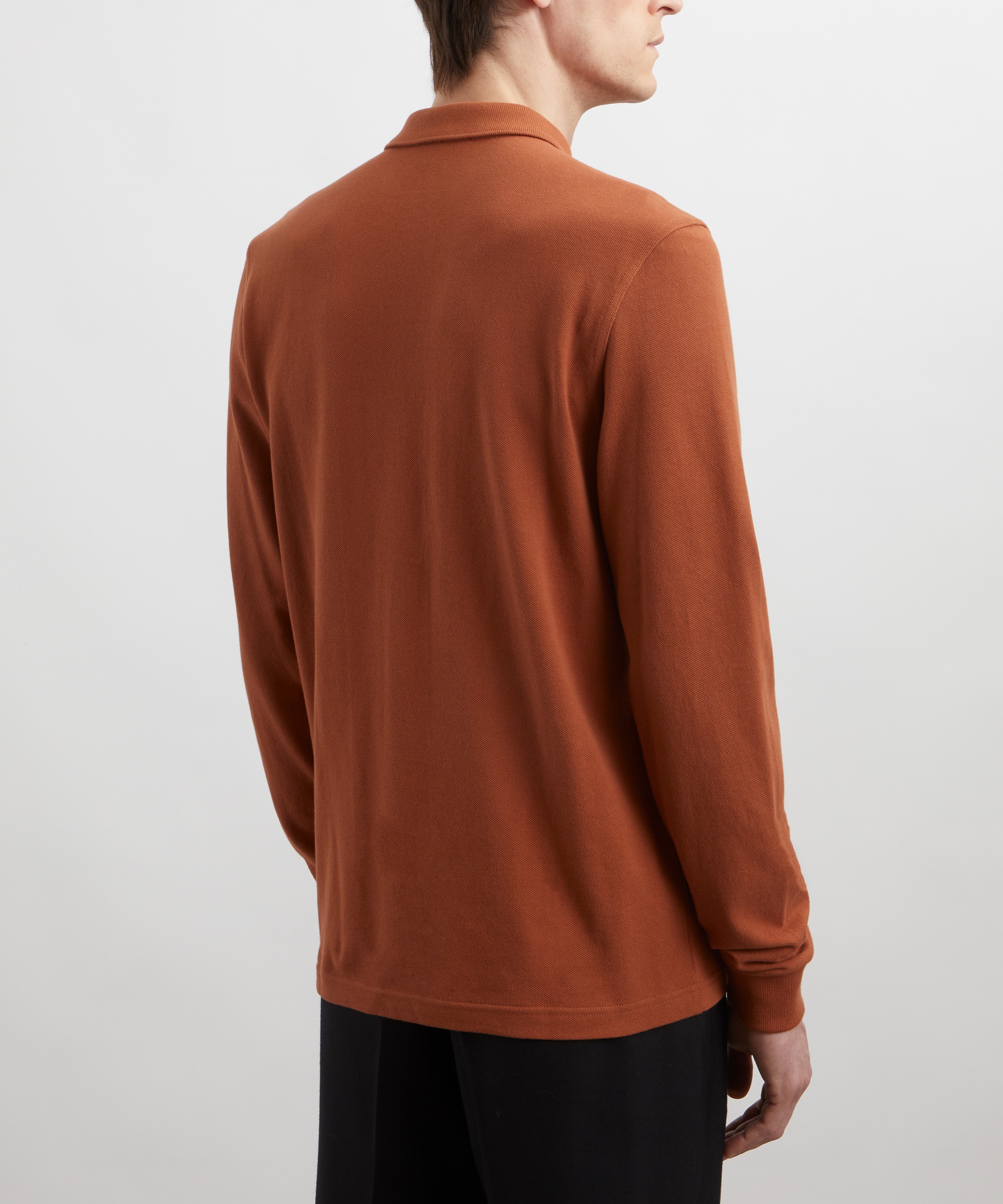 Fred Perry - Logo-Embroidered Long-Sleeved Polo Shirt image number 3