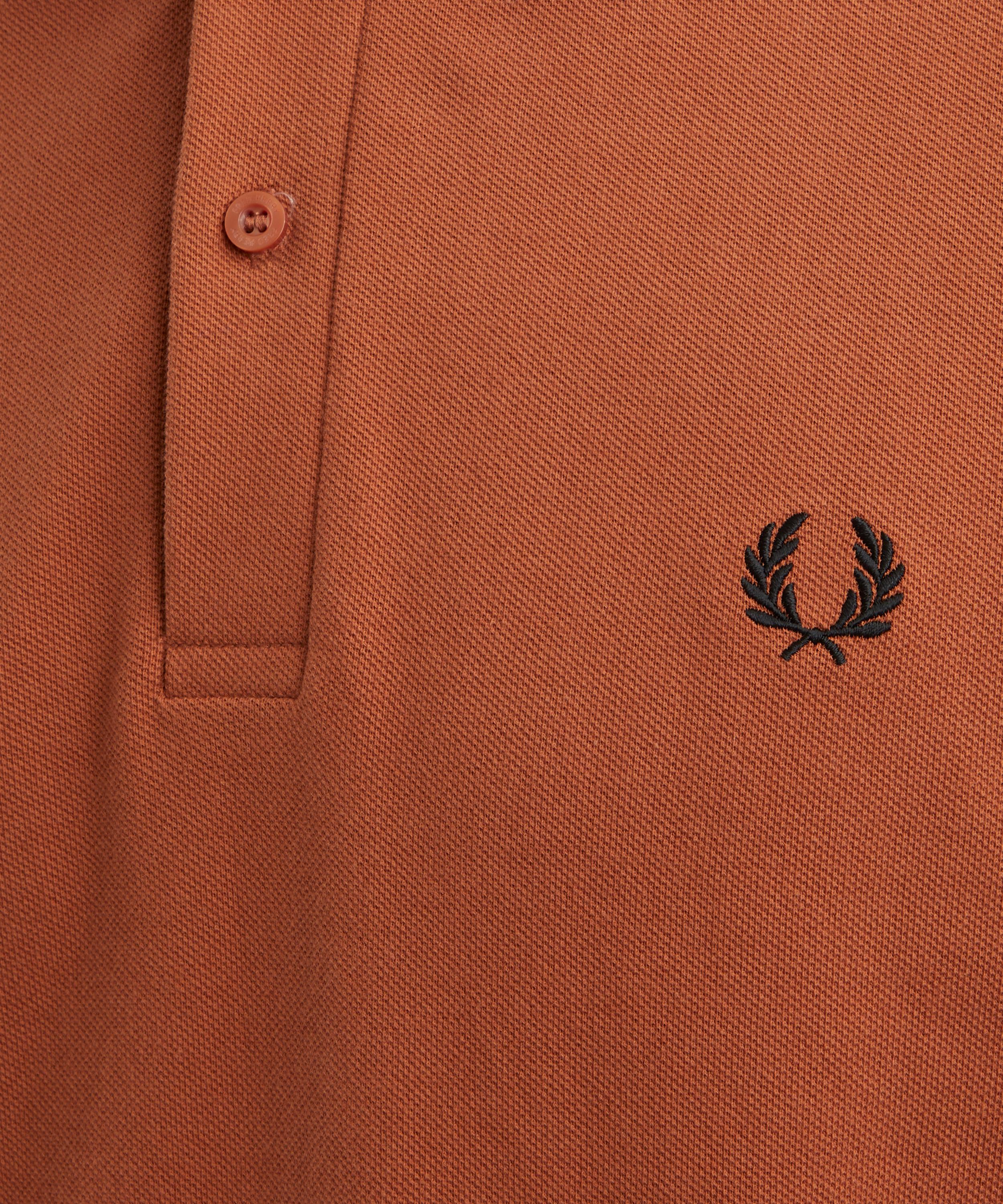 Fred Perry - Logo-Embroidered Long-Sleeved Polo Shirt image number 4